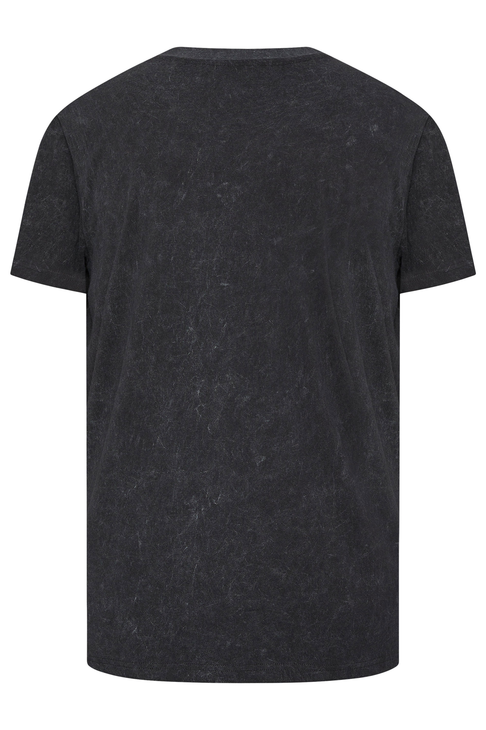BadRhino Big & Tall Black 'Motley Crue' Acid Wash T-Shirt | BadRhino 6