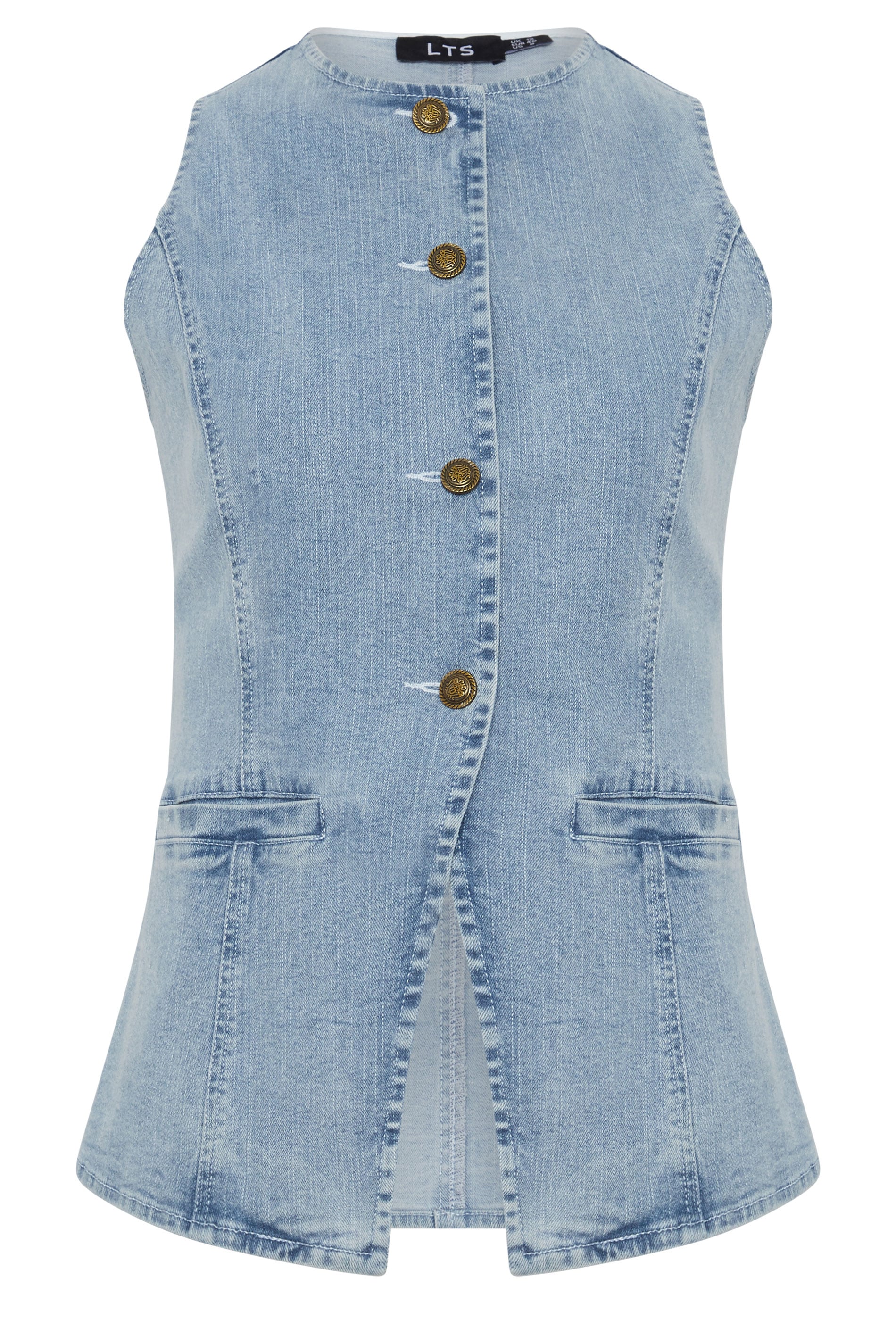 LTS Tall Women's Light Blue Denim Waistcoat | Long Tall Sally  6