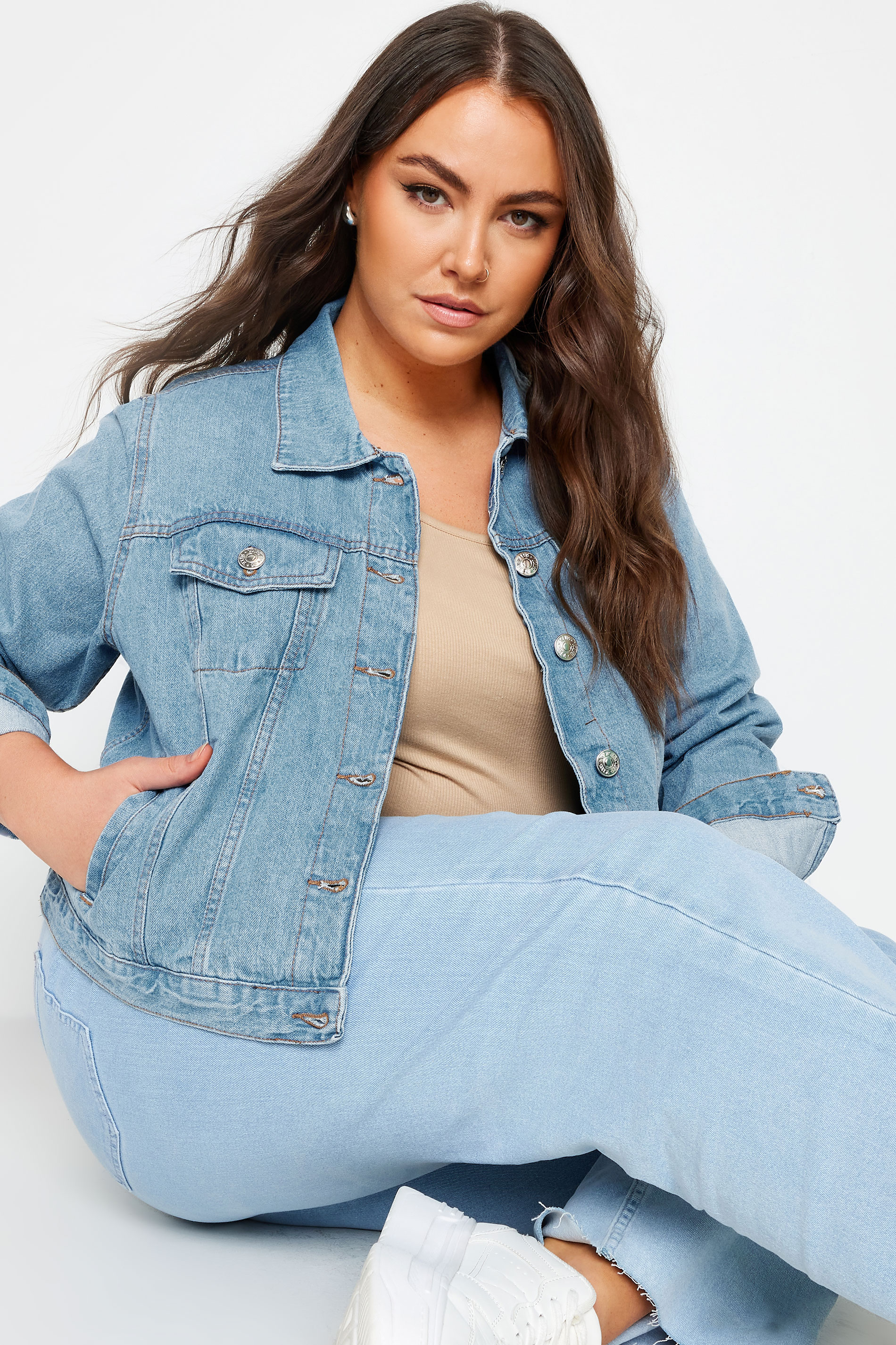 YOURS Plus Size Light Blue Denim Jacket | Yours Clothing