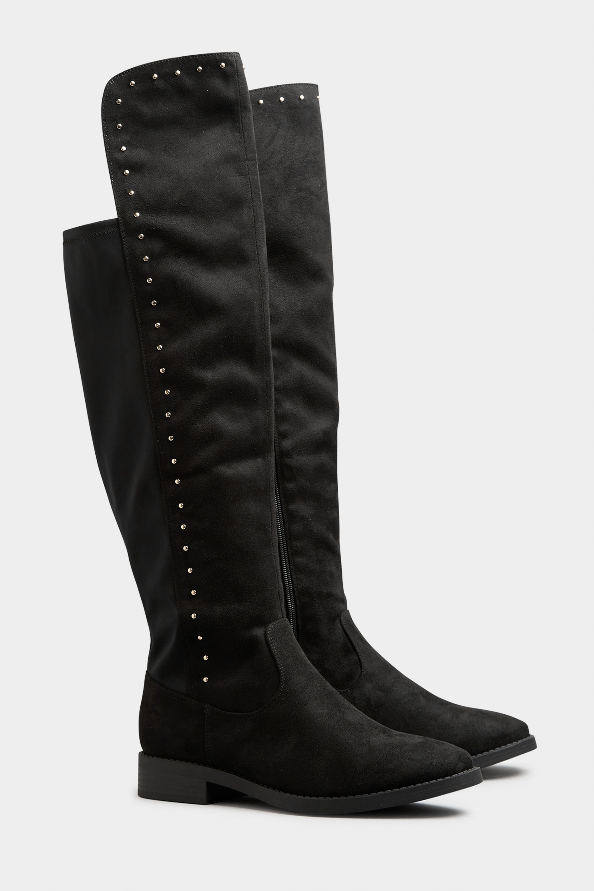 LIMITED COLLECTION Black Stud Over The Knee Boots In Extra Wide Fit_B.jpg