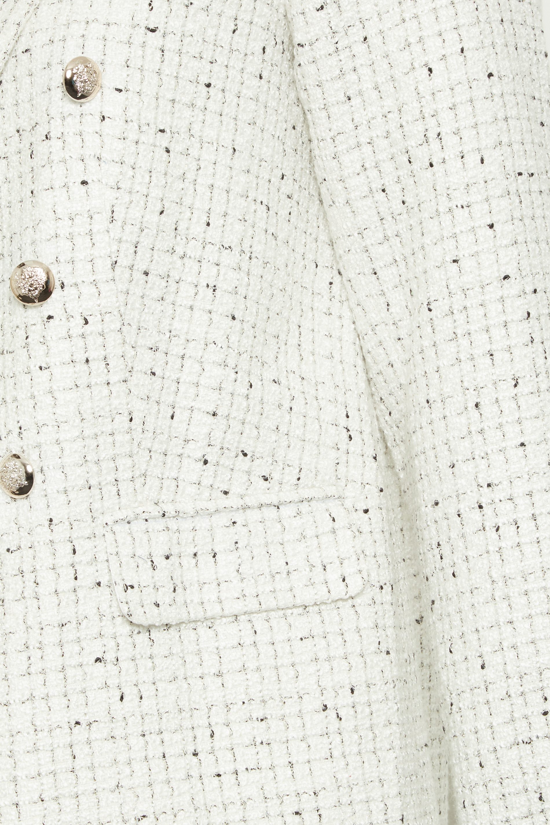 YOURS Plus Size White Check Boucle Blazer