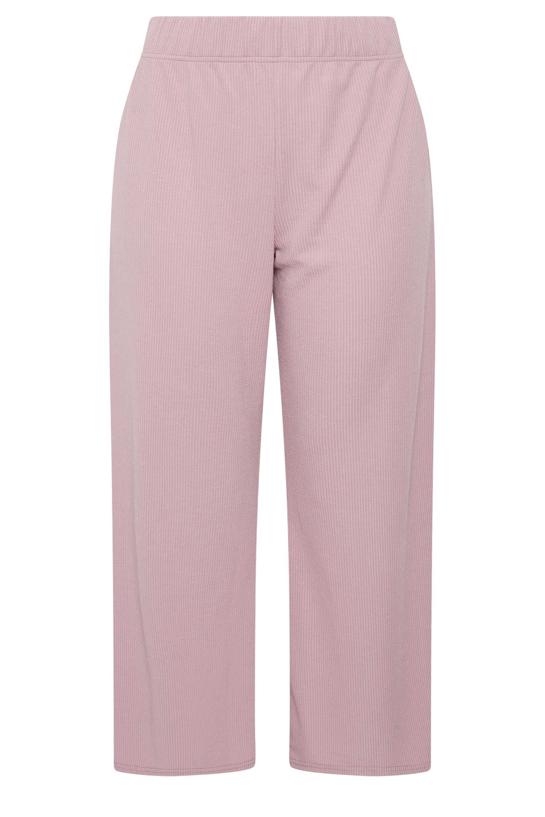 LIMITED COLLECTION Plus Size Pink Crinkle Wide Leg Trousers | Yours Clothing 5
