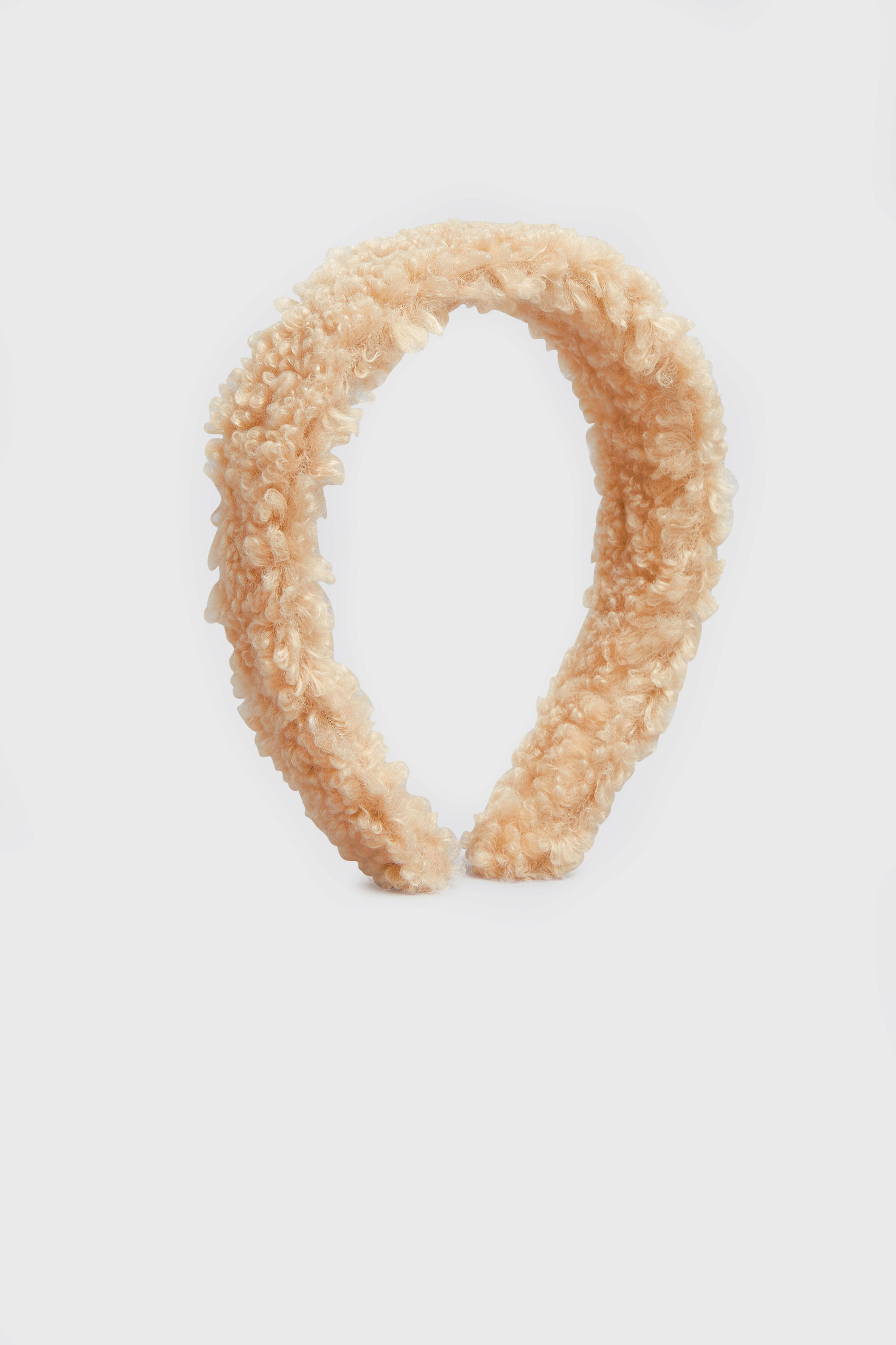 Beige Brown Teddy Shearling Headband | Yours Clothing 2