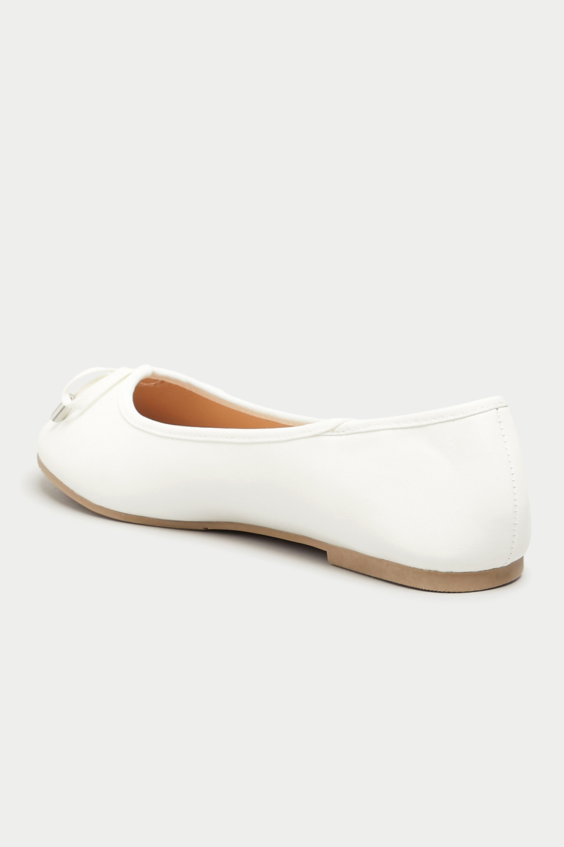 White Ballerina Pumps In Extra Wide Fit | Long Tall Sally