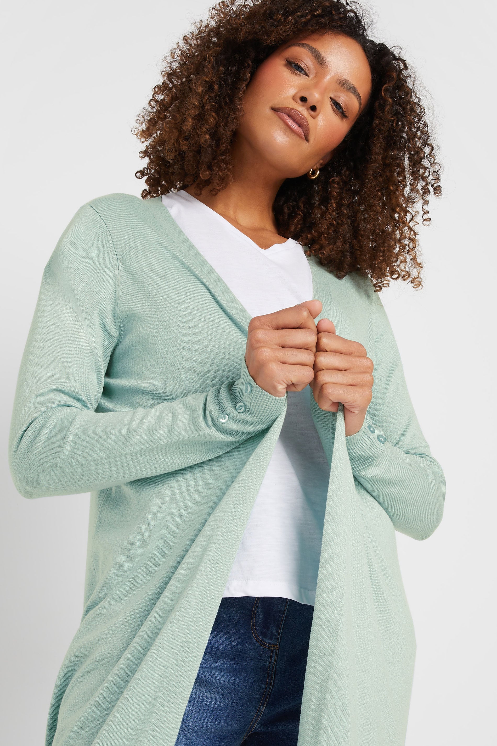 M&Co Sage Green Longline Cardigan | M&Co 4