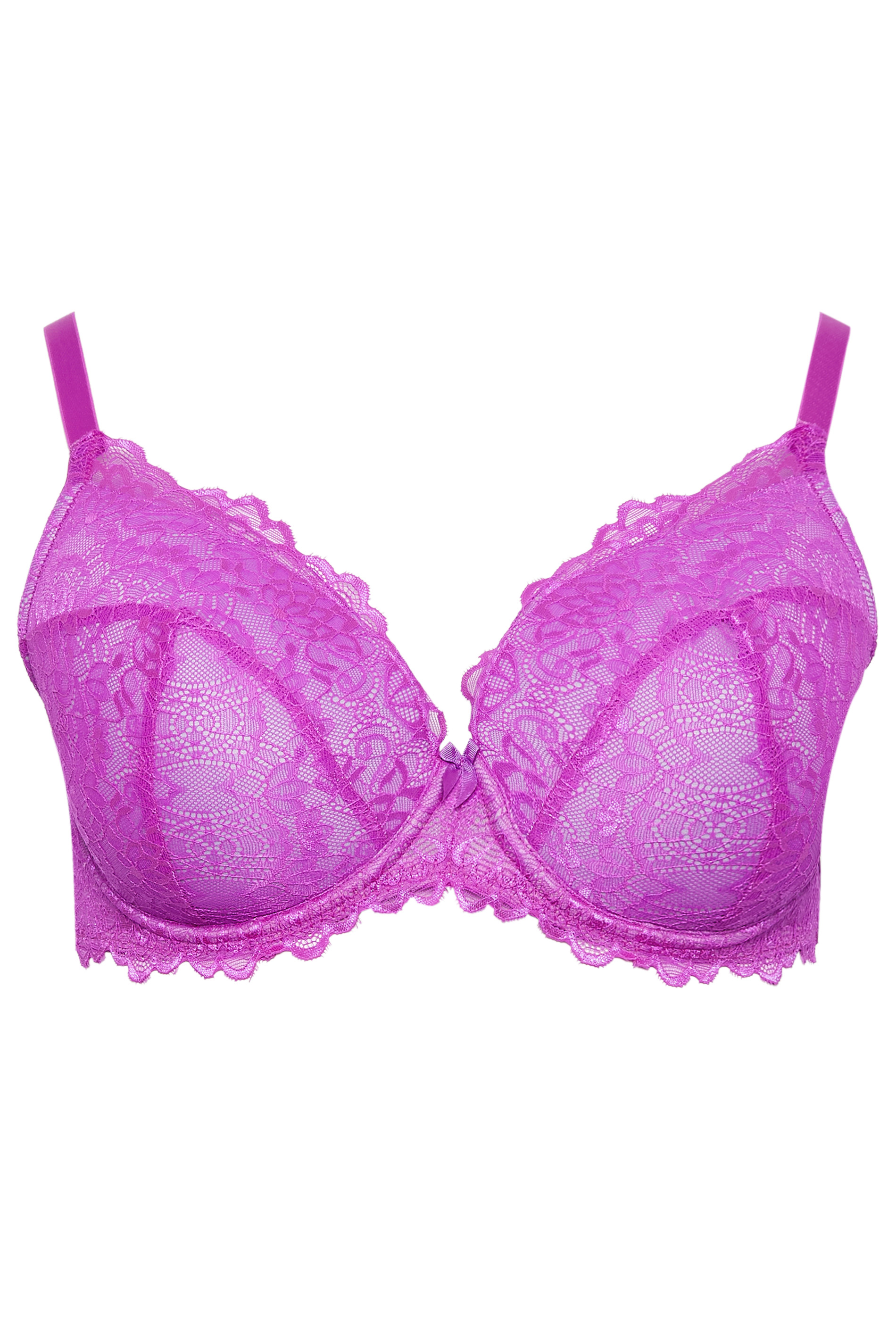 YOURS Cherry Pink Lace Padded Bra