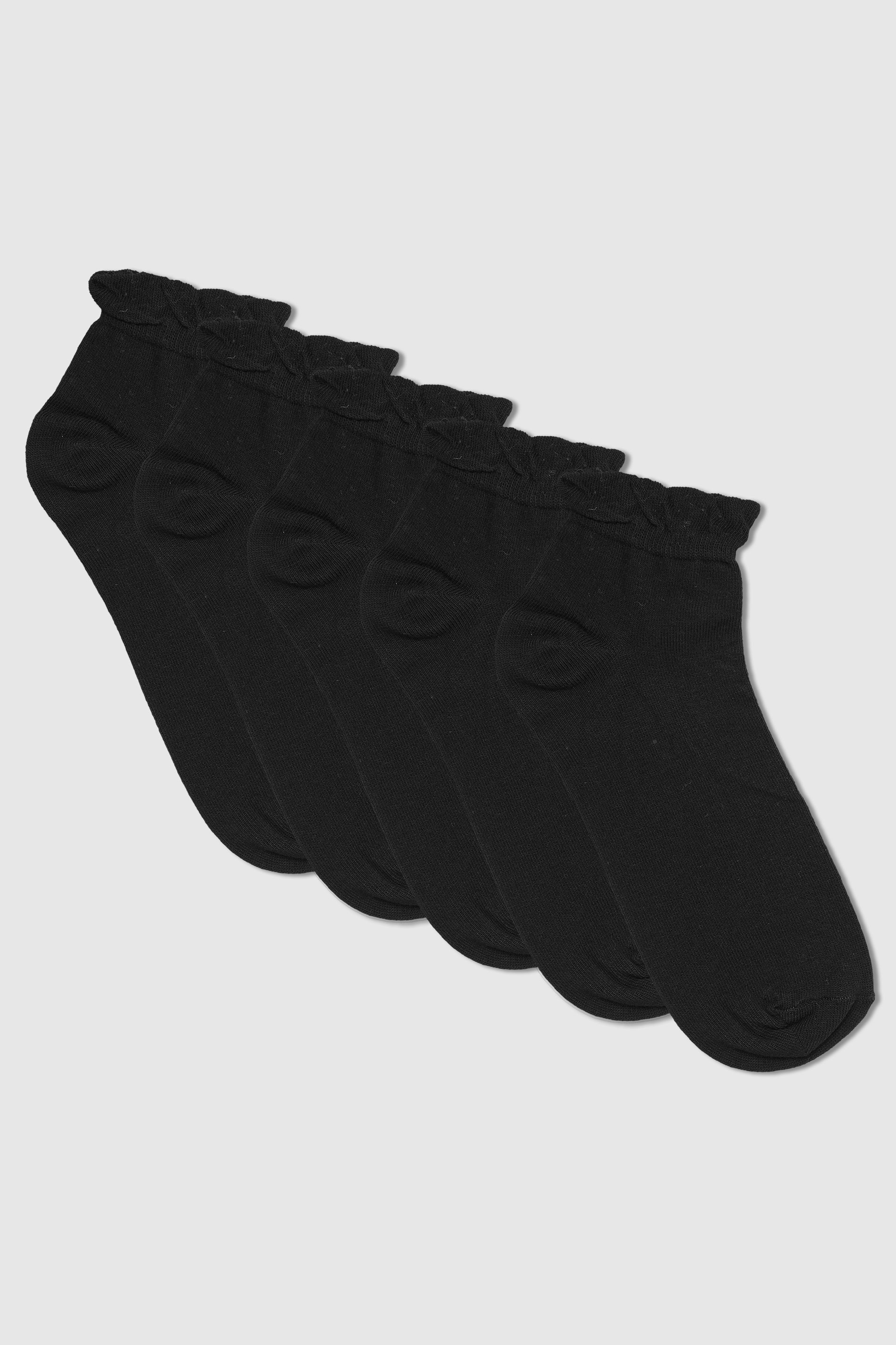 5 PACK Black Trainer Liner Socks 1