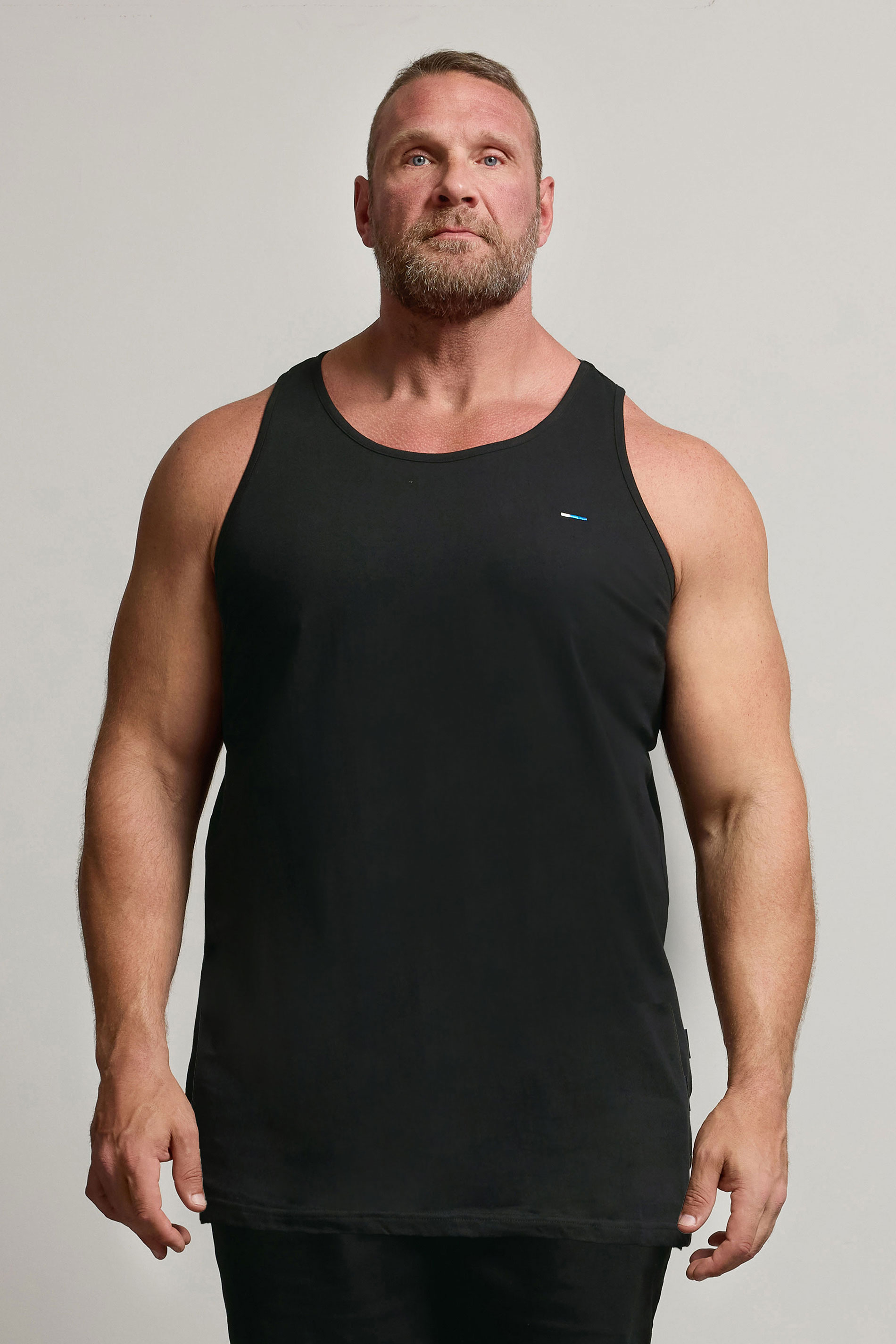 BadRhino Big & Tall 5 Pack Grey/Green/White/Navy/Black Extra Long Plain Vest Top | BadRhino 2