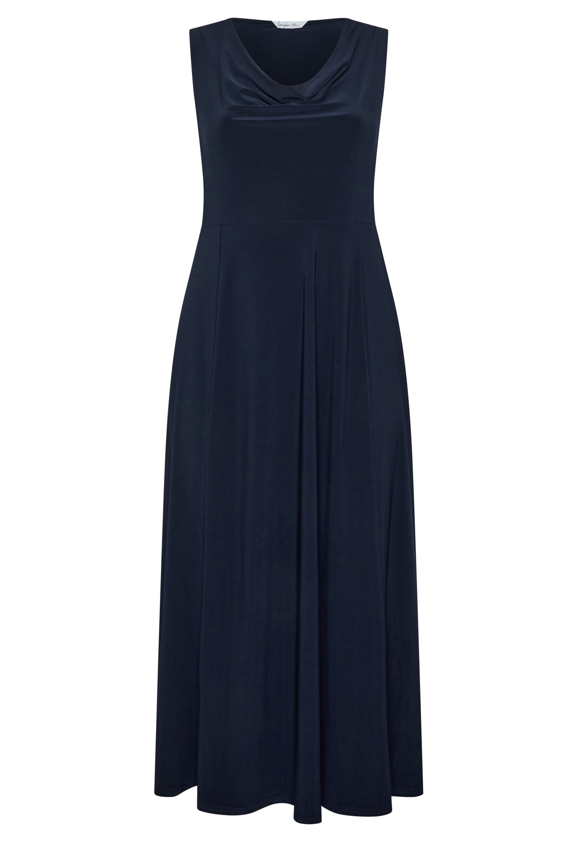 YOURS LONDON Plus Size Navy Blue Drape Front Maxi Dress | Yours Clothing 5