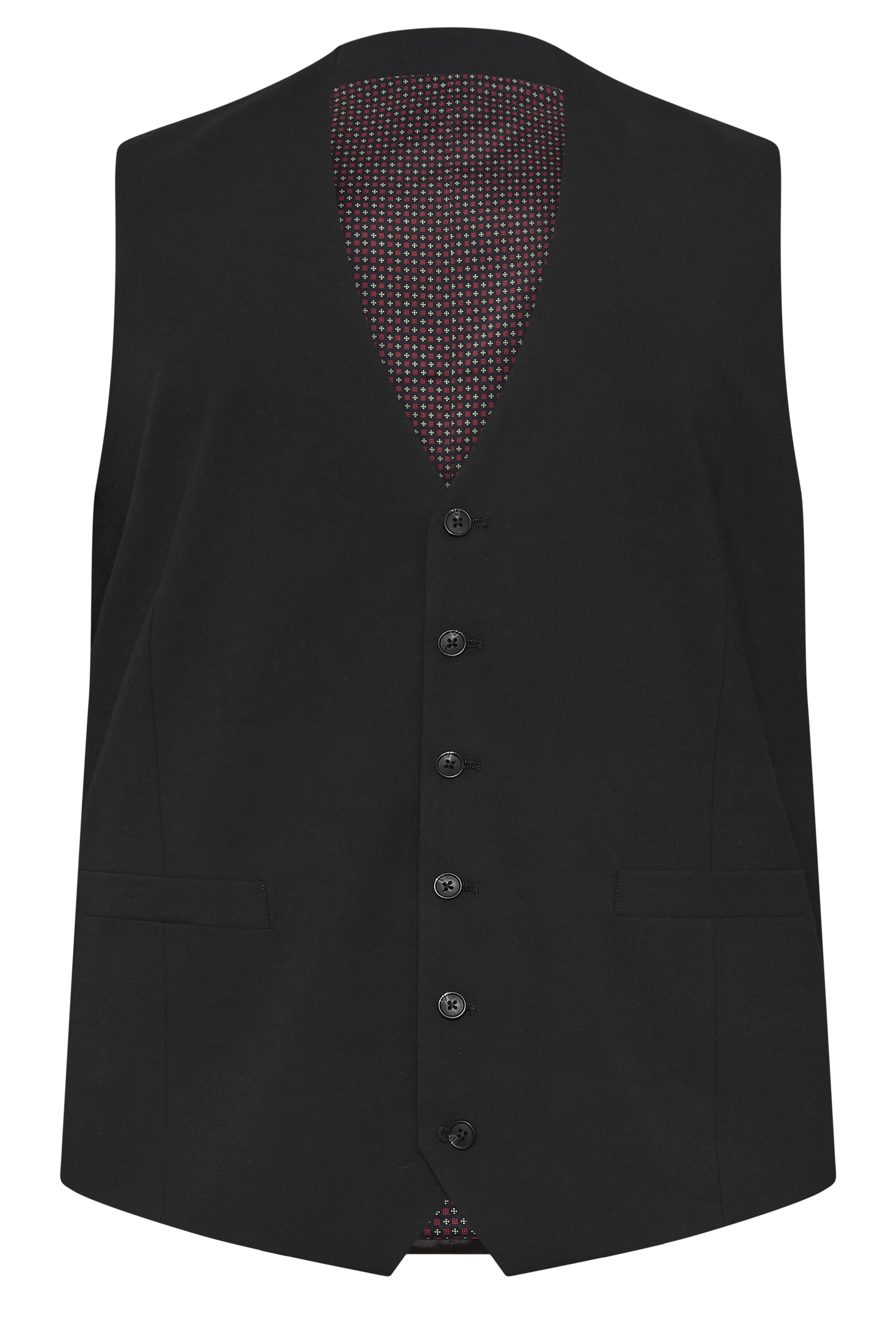 D555 Big & Tall Black Suit Waistcoat | BadRhino 4