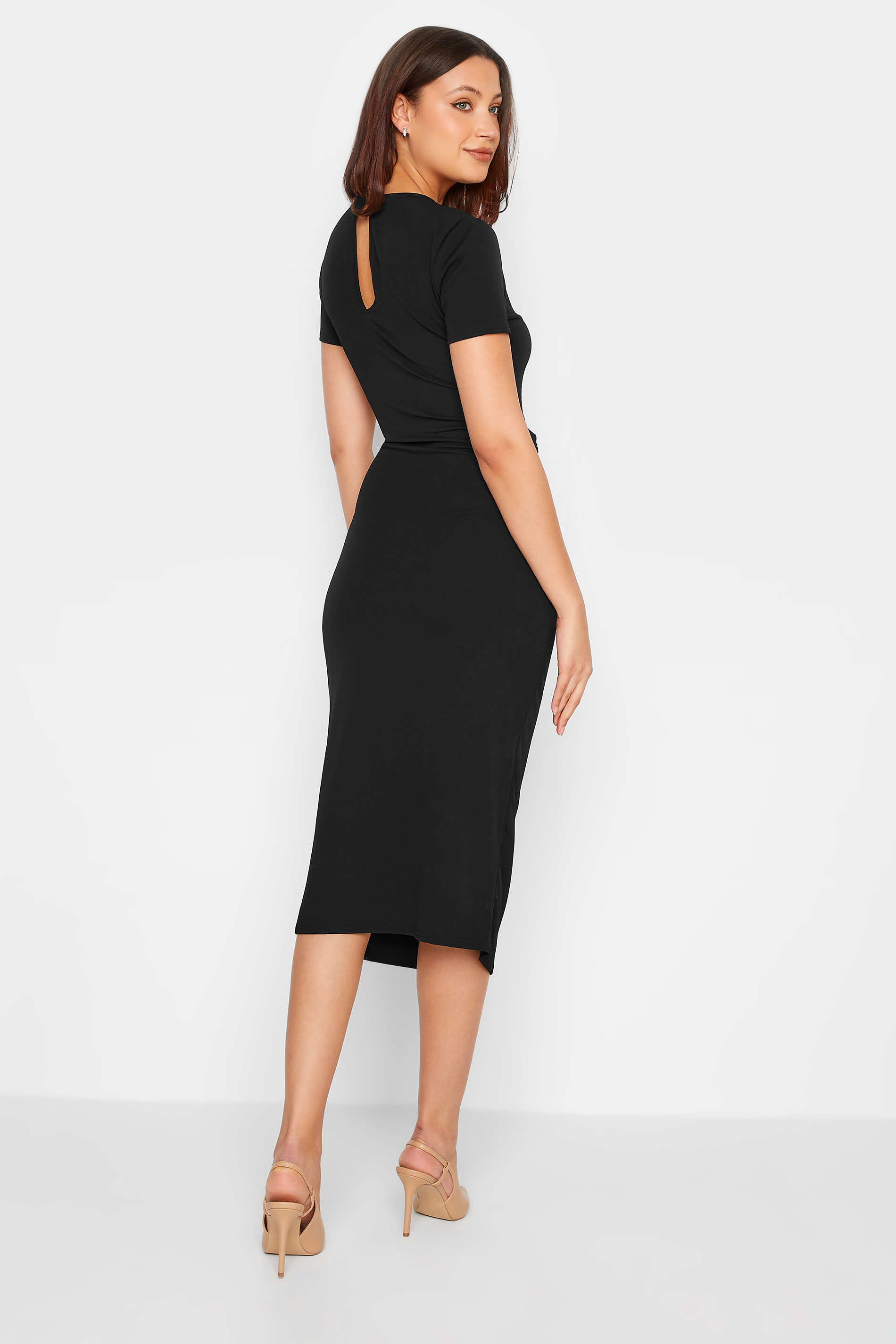 LTS Tall Black Twist Midi Dress | Long Tall Sally  3
