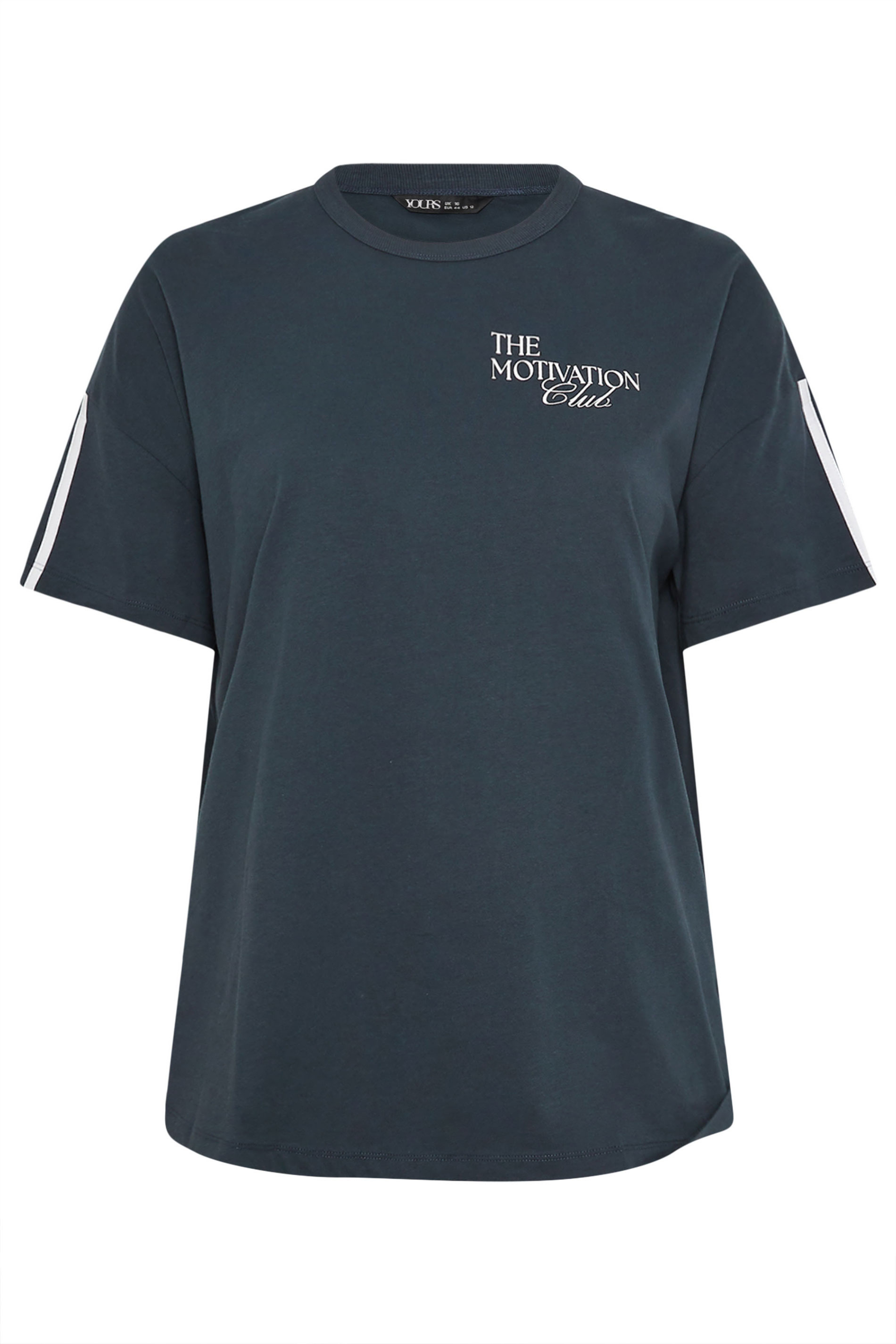 YOURS ACTIVE Plus Size Navy Blue 'The Motivation Club' T-Shirt | Yours Clothing 7