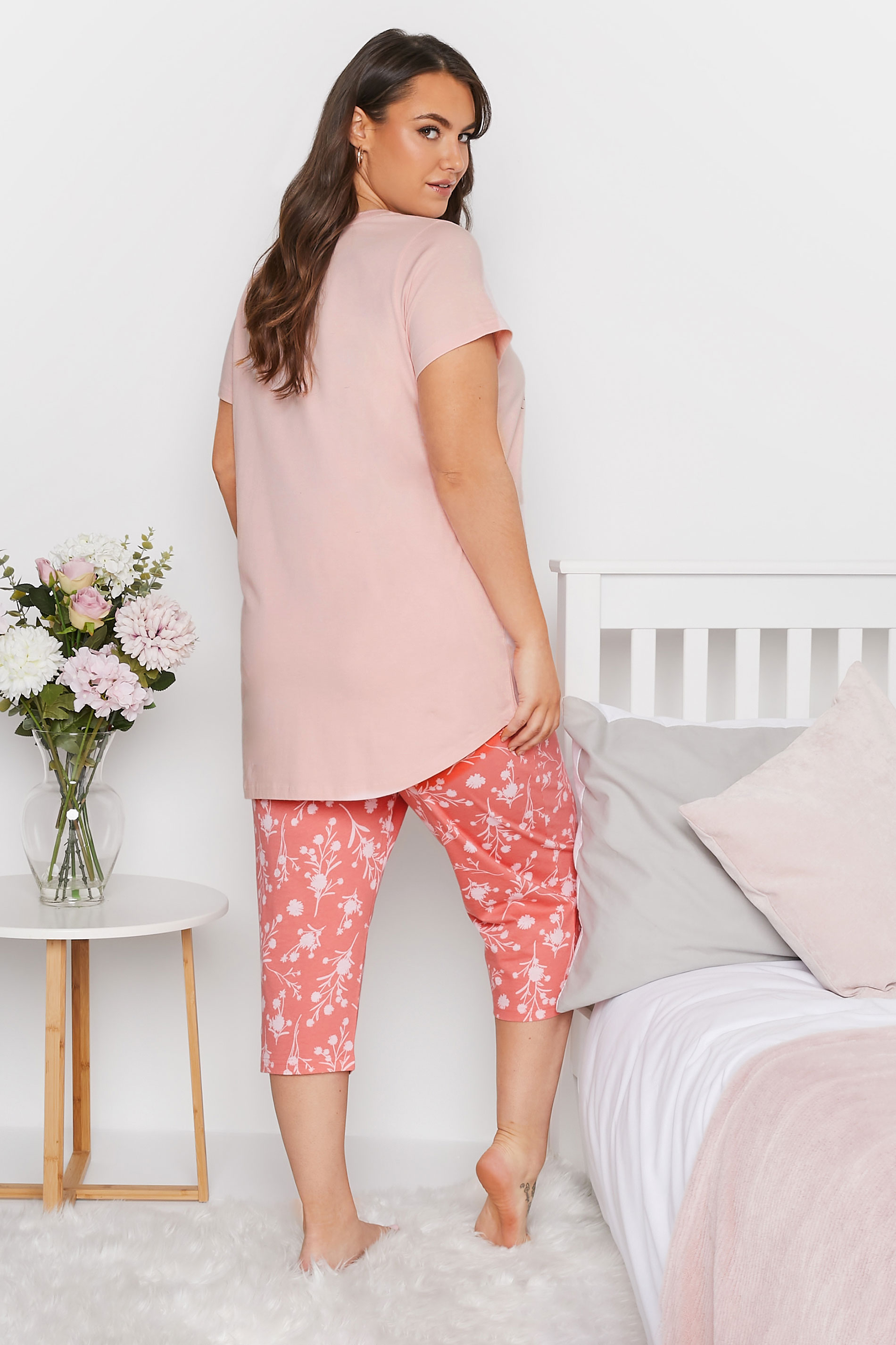 DISNEY Plus Size Pink Winnie The Pooh & Piglet Print Pyjama Set | Yours Clothing  3