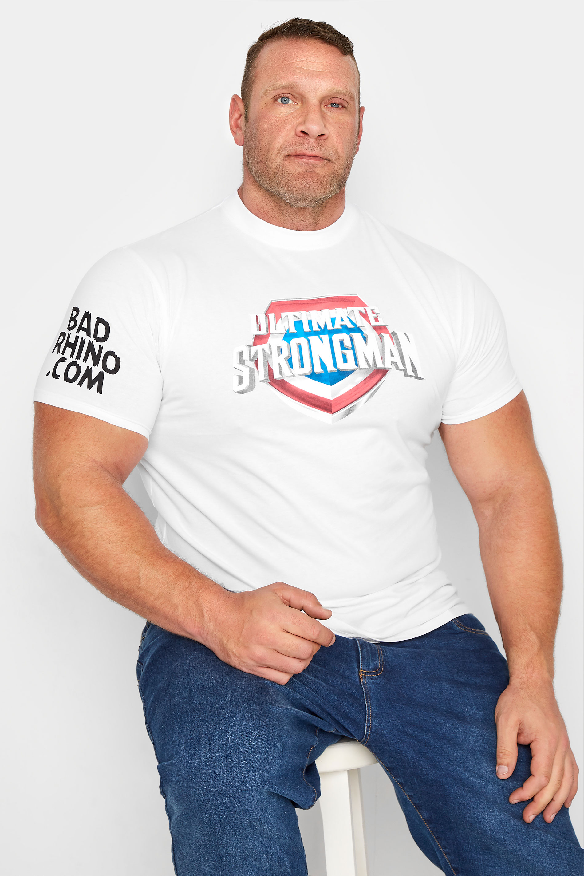 BadRhino Big & Tall White Ultimate Strongman T-Shirt 1