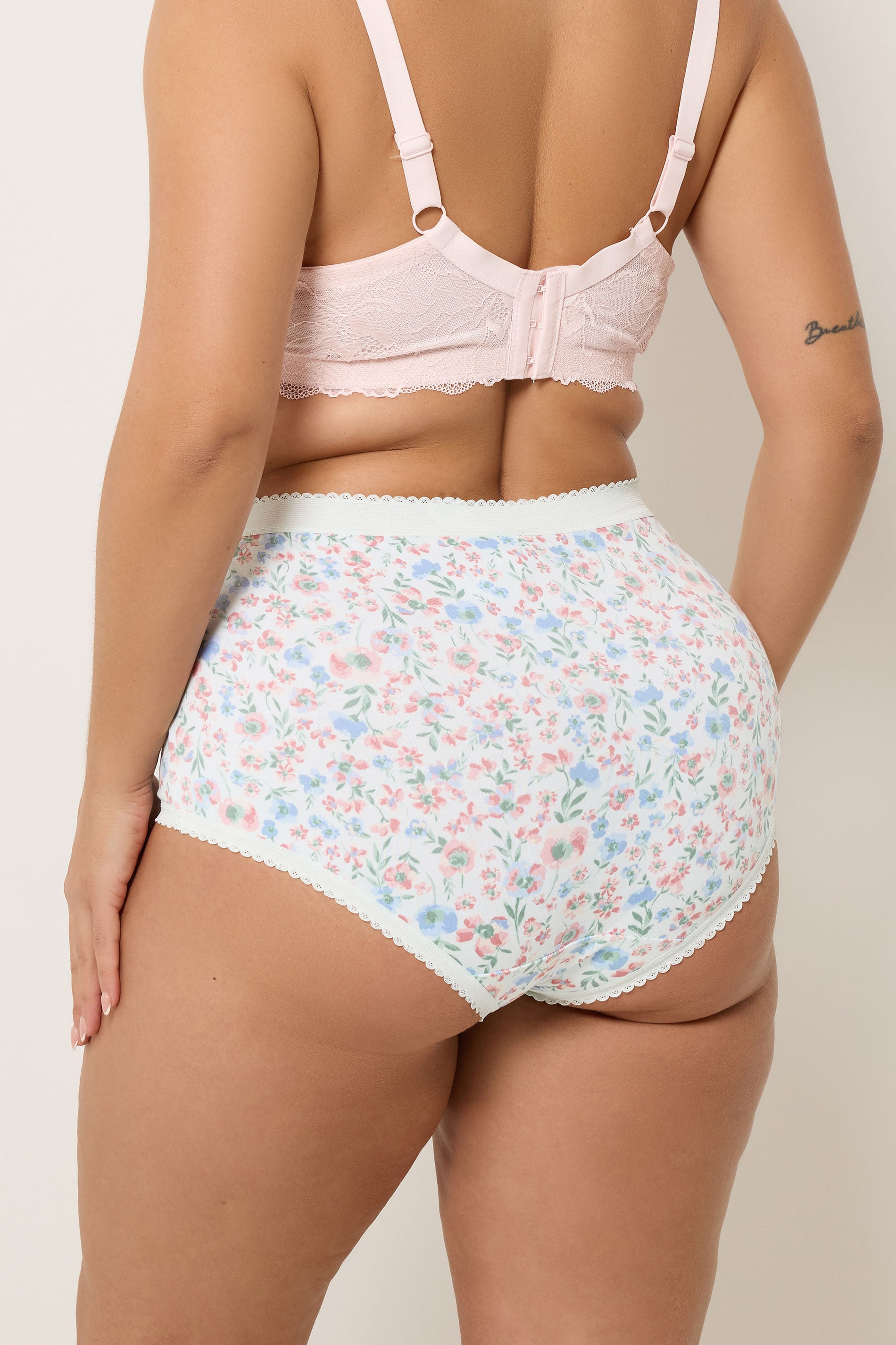 YOURSET 5 PACK Plus Size Pink Floral Print Full Briefs | Yours Clothing 4