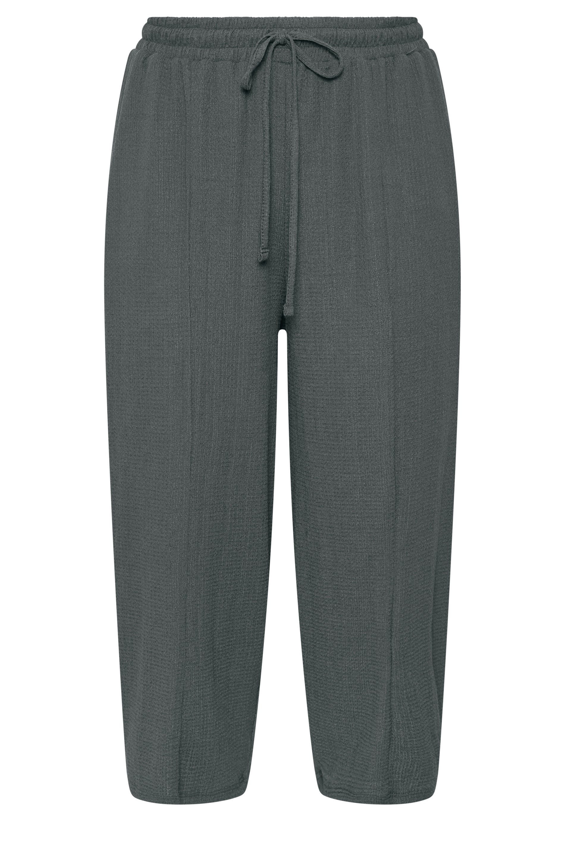 YOURS Plus Size Grey Crinkle Barrel Trousers | Yours Clothing 1