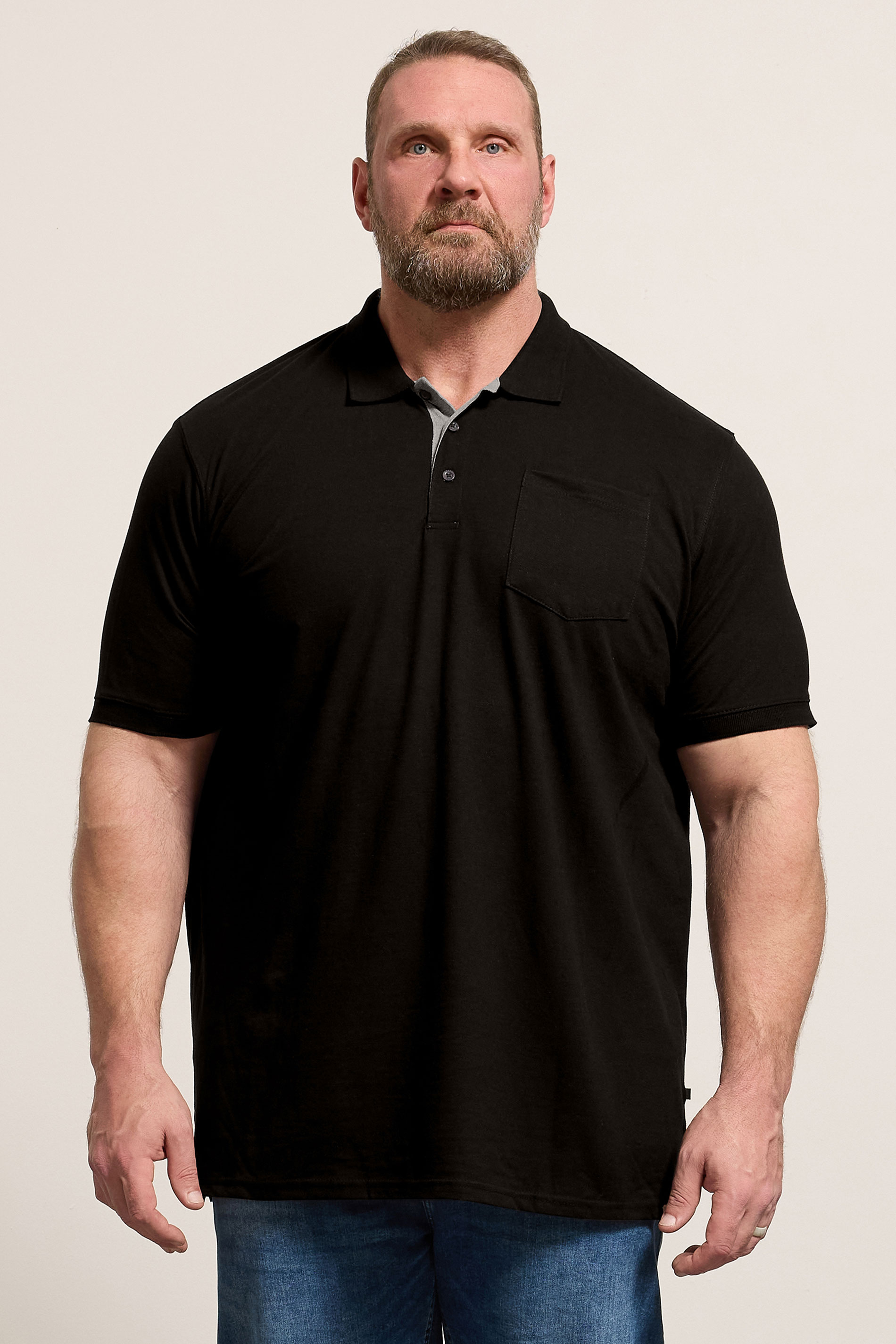 D555 Black Basic Polo Shirt | BadRhino 3