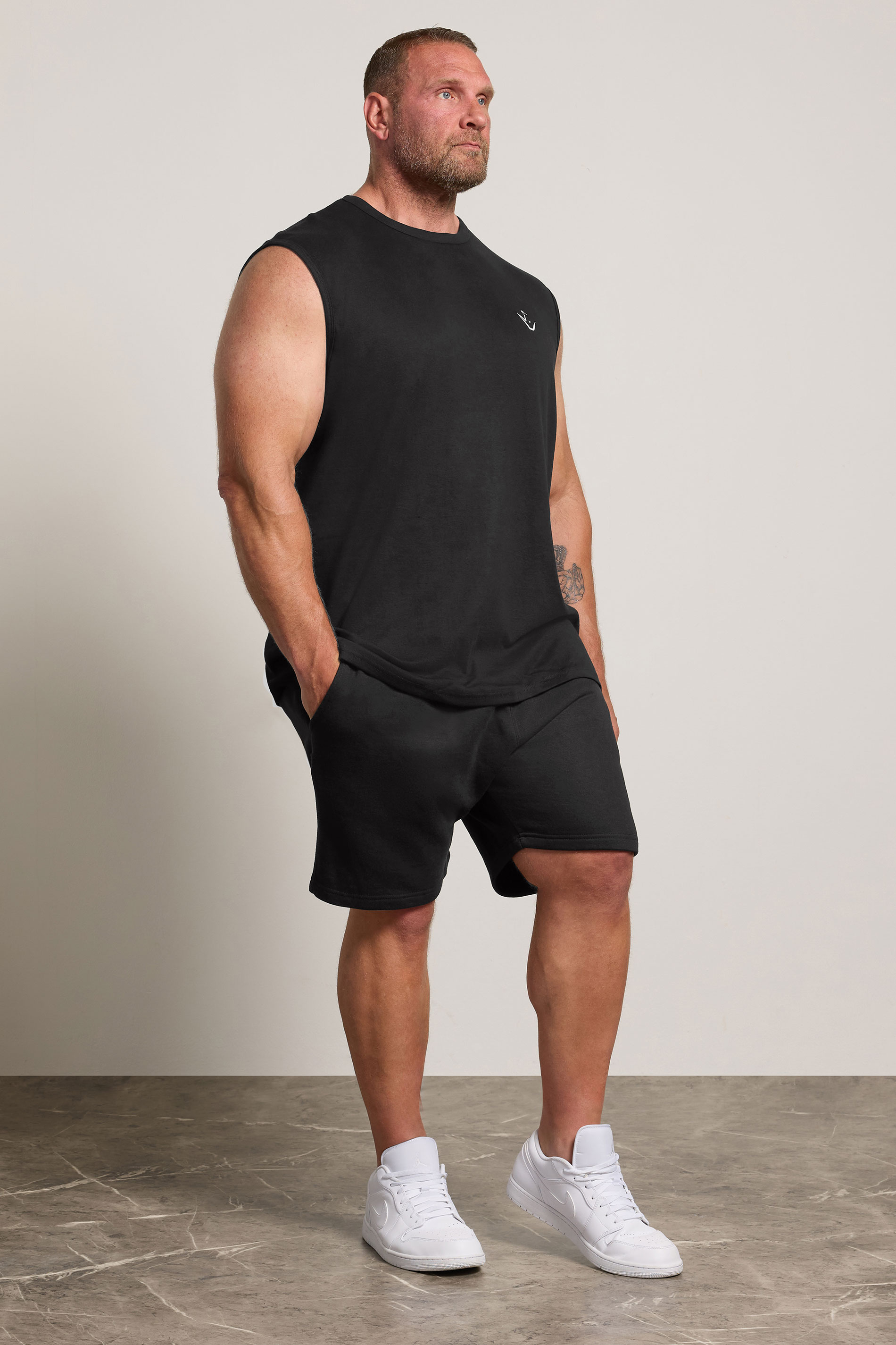 IronRhino Big & Tall Black 'Rest Day' Vest & Short Set | BadRhino 3