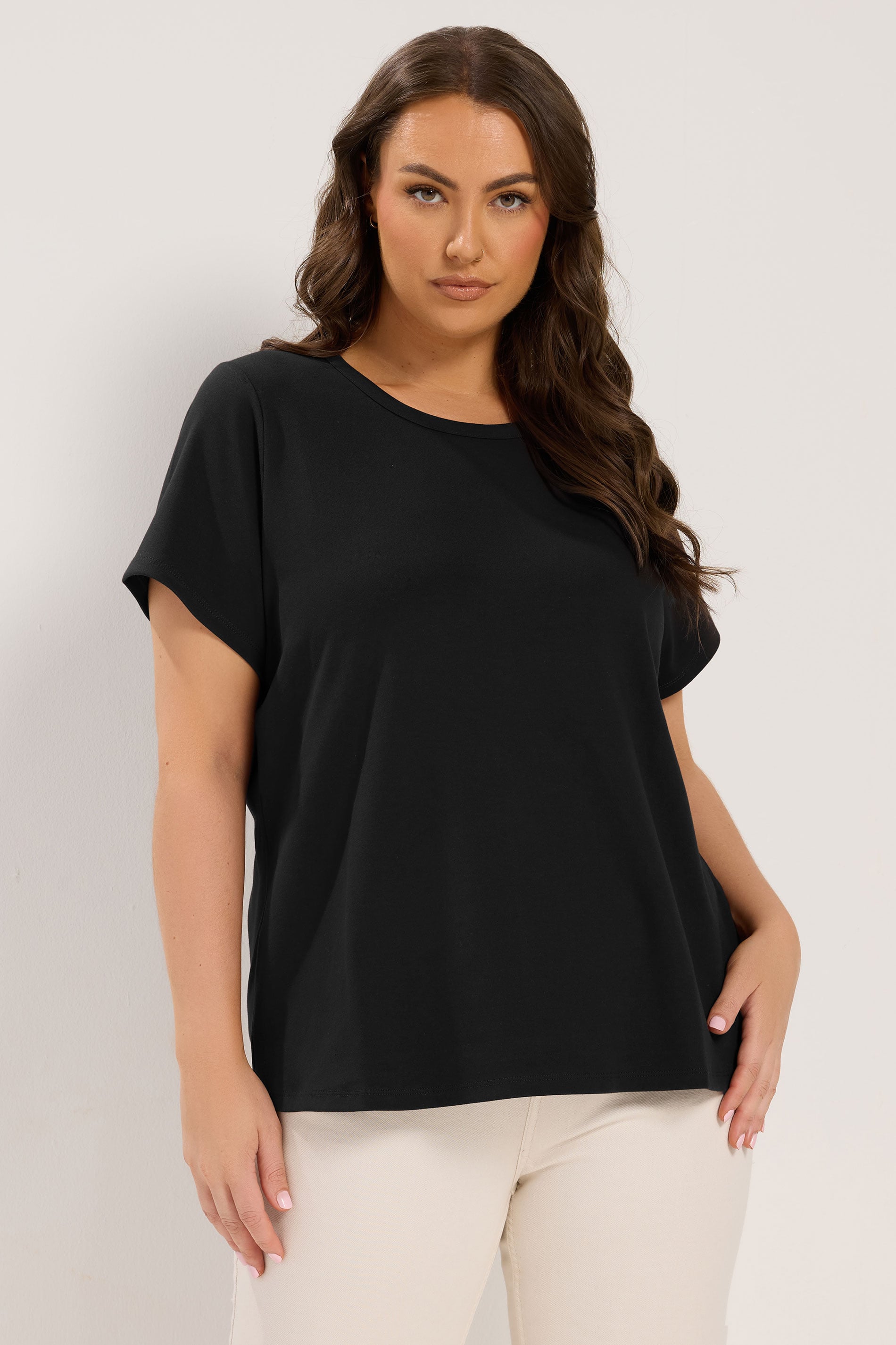 YOURS Plus Size Black Interlock T-Shirt | Yours Clothing 3