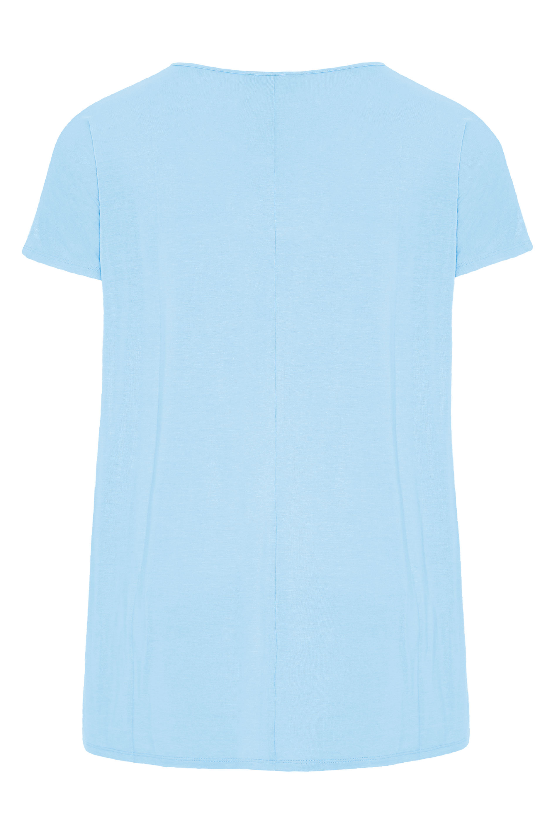 Pale Blue Grown on Sleeve T-Shirt | Yours Clothing