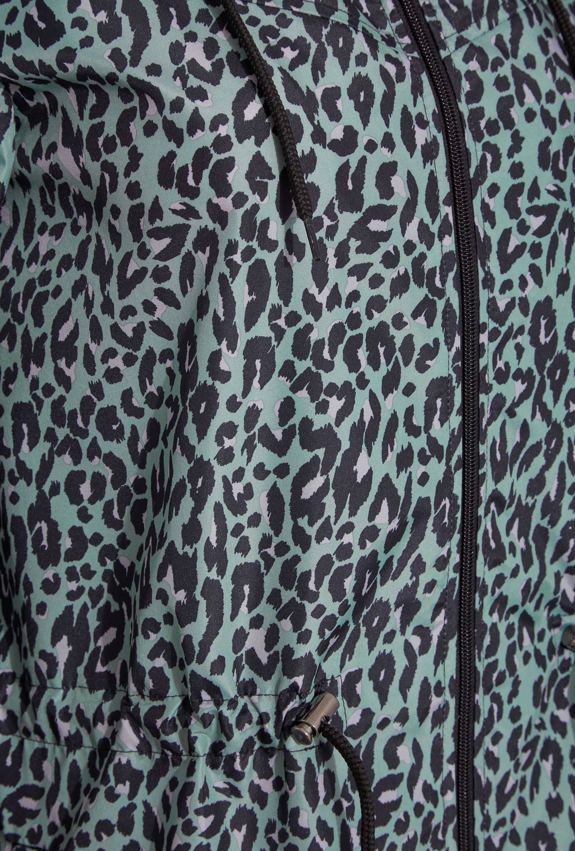 LTS Tall Women's Sage Green Leopard Print Pocket Parka | Long Tall Sally  1