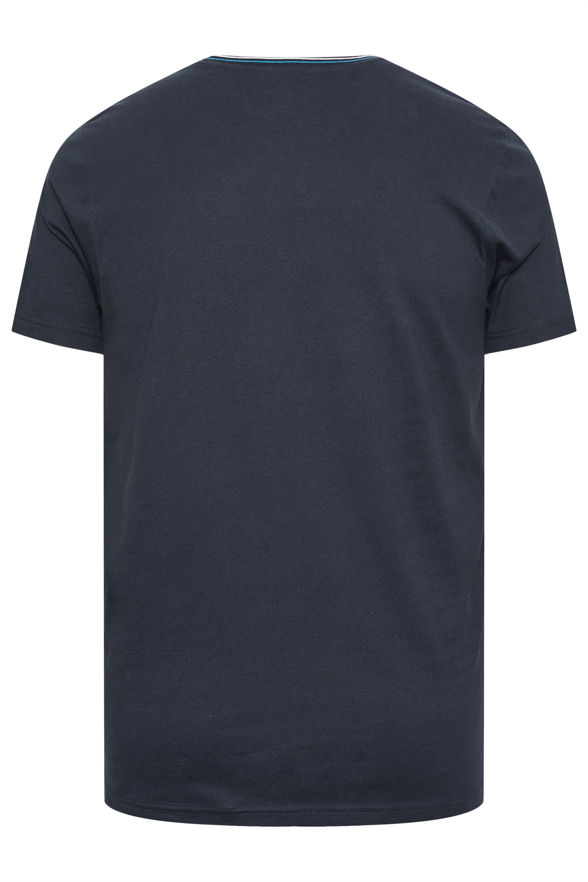 BadRhino Big & Tall Navy Blue & White Chest Stripe T-Shirt | BadRhino 3
