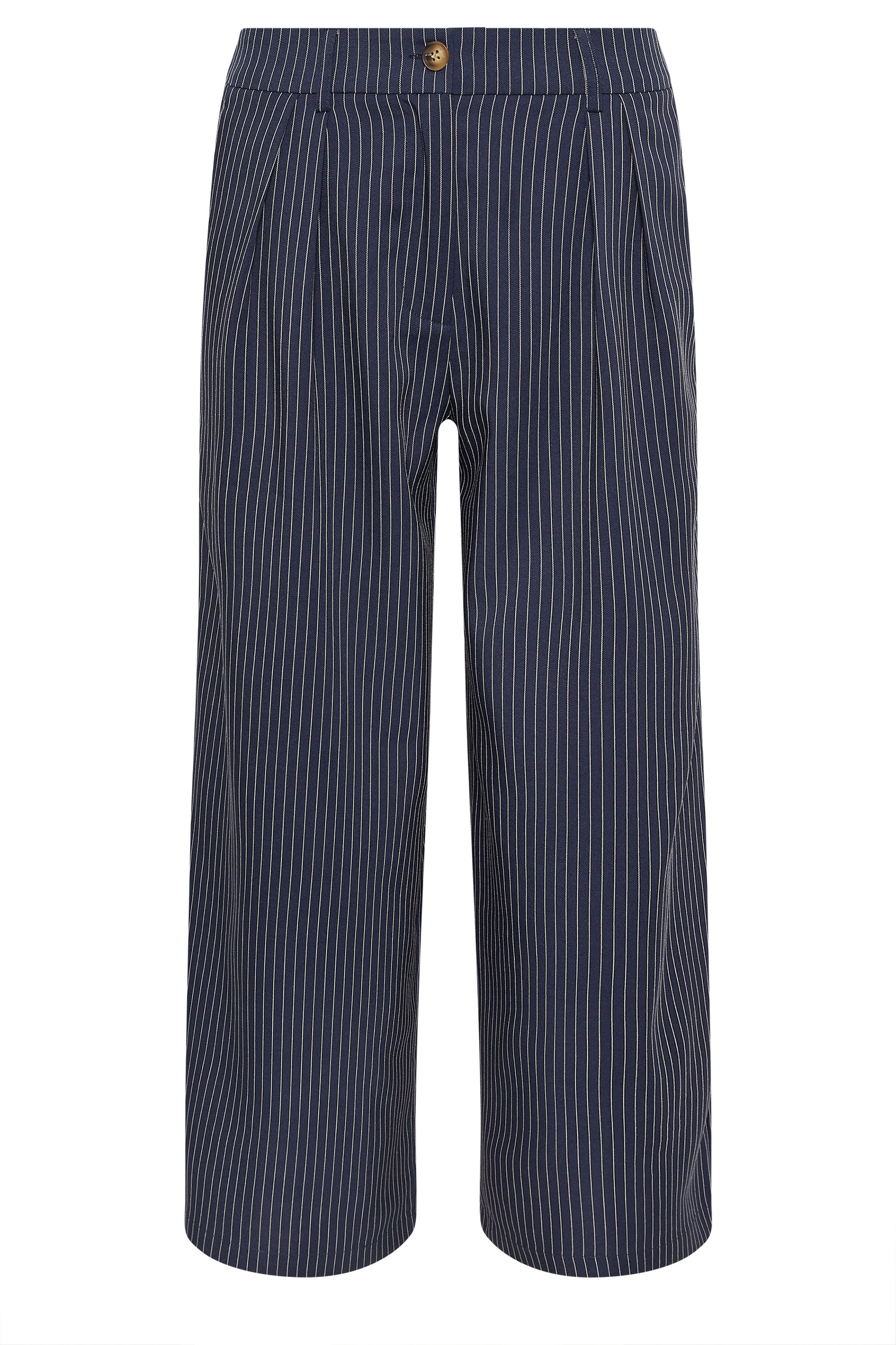 PixieGirl Petite Women's Navy Blue Pinstripe Wide Leg Trousers | PixieGirl 8