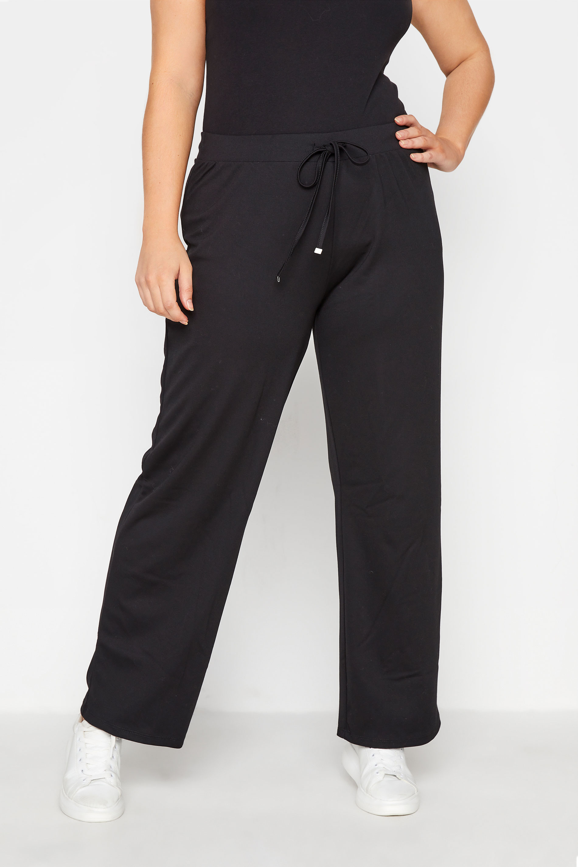 Curve Black Straight Leg Knitted Trousers 1