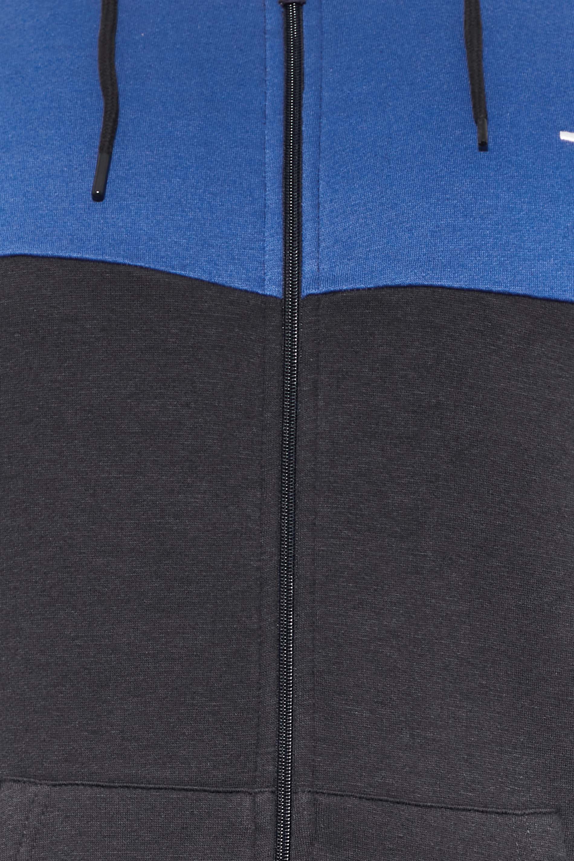 BadRhino Big & Tall Navy Blue Cut & Sew Zip Through Hoodie | BadRhino 2