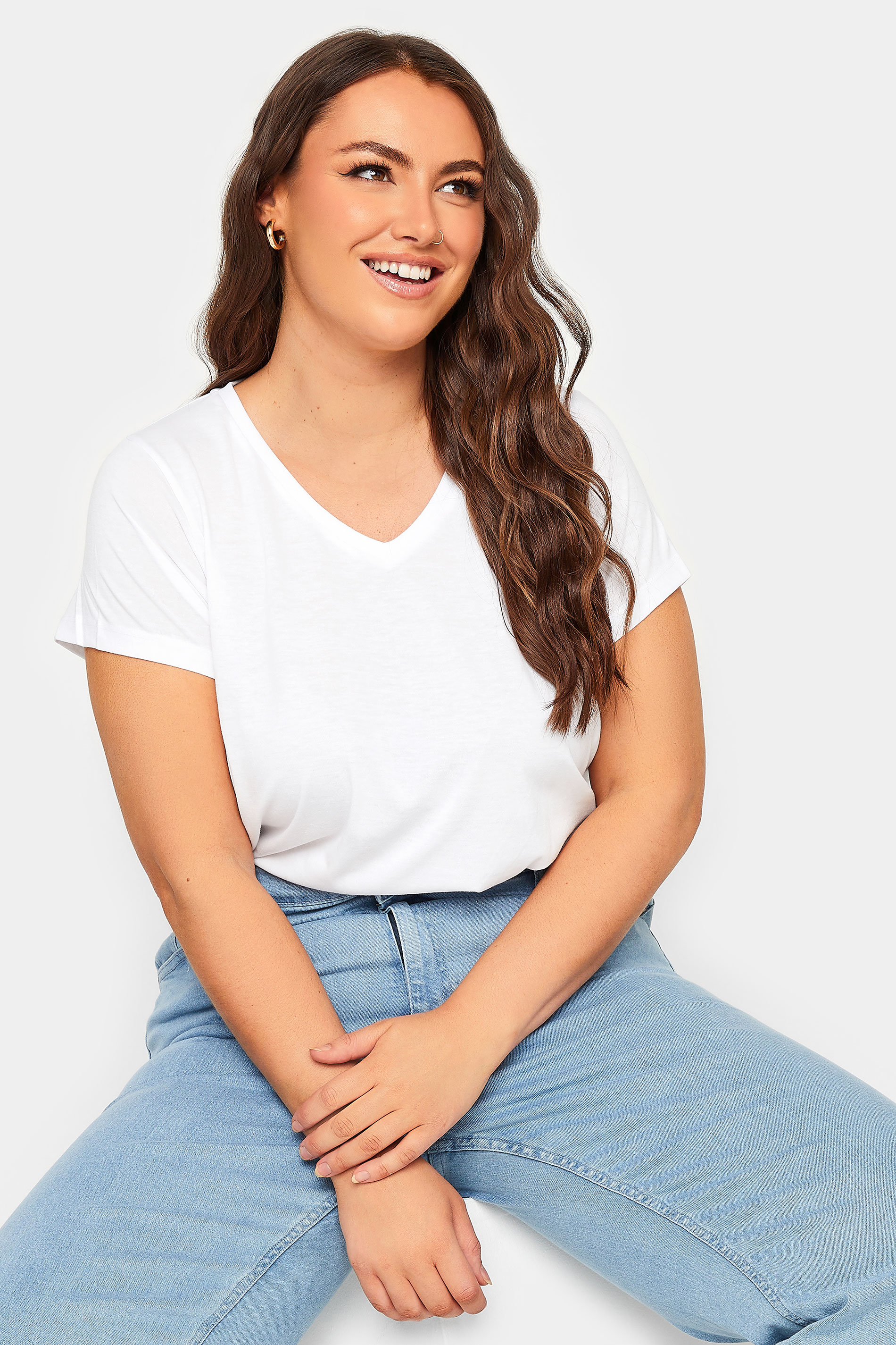 YOURS Plus Size White Essential T-Shirt | Yours Clothing 1