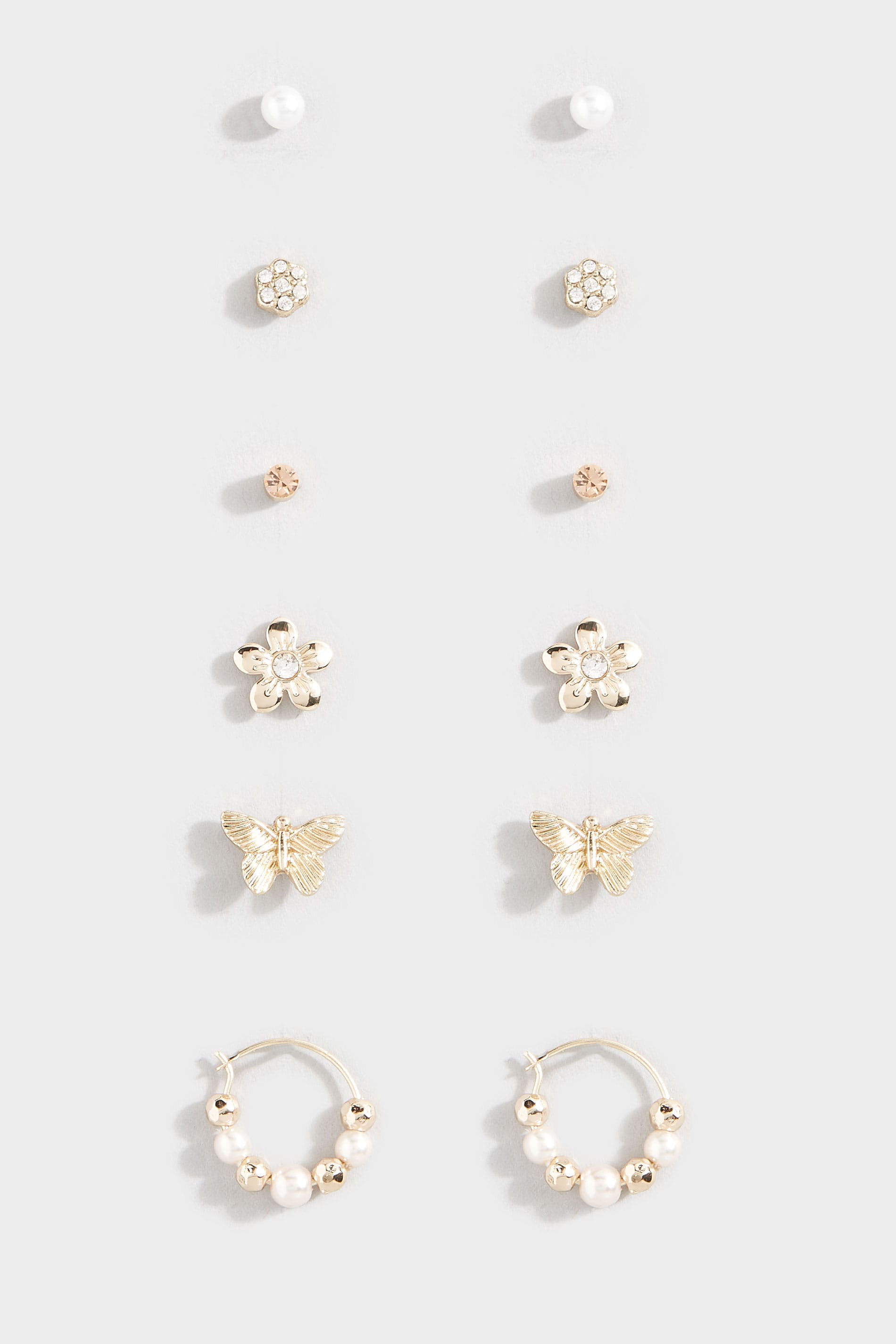 6 PACK Gold Assorted Butterfly Floral Earrings_4de5.jpg