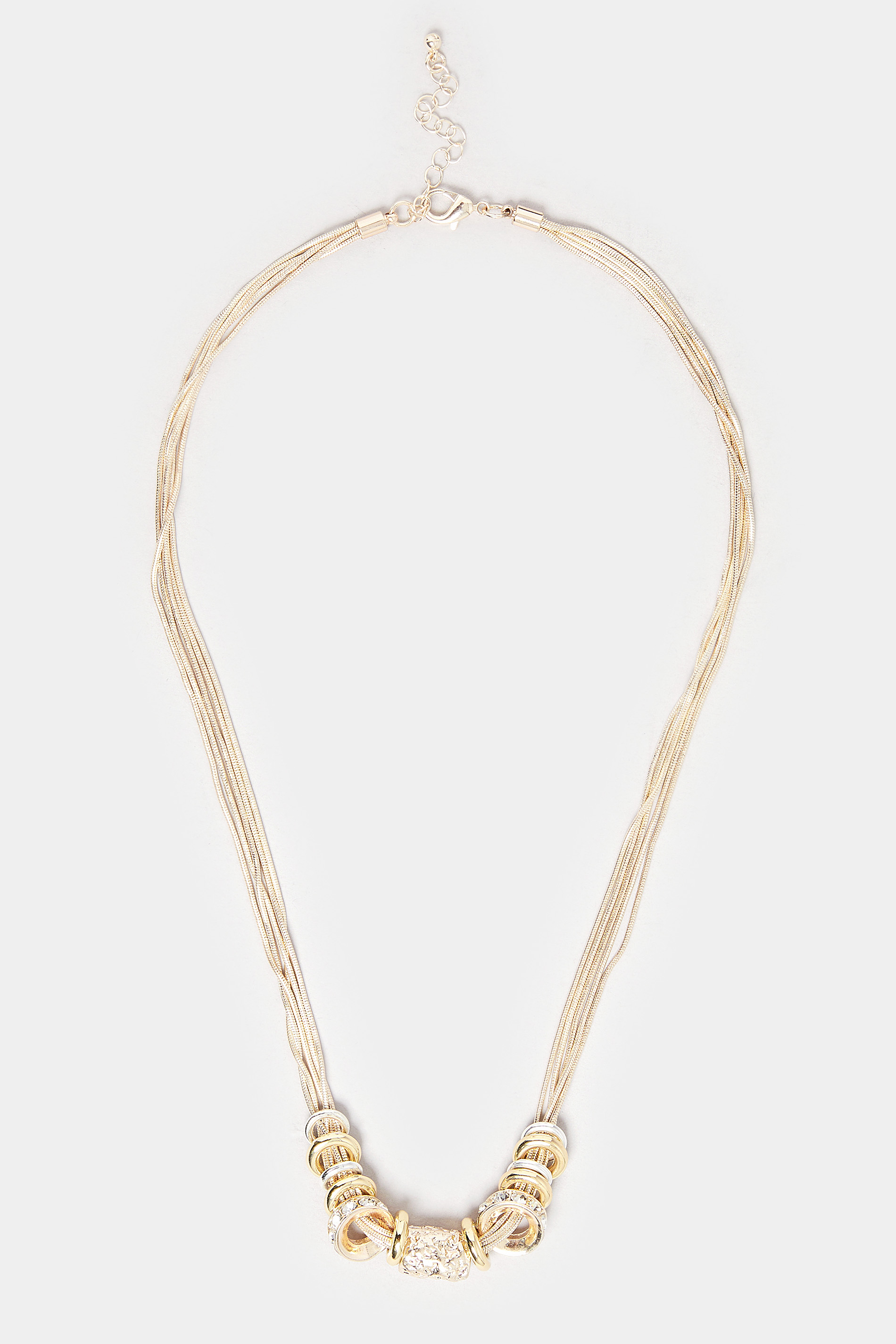Gold Tone Chain Charm Necklace | Yours Clothing 2