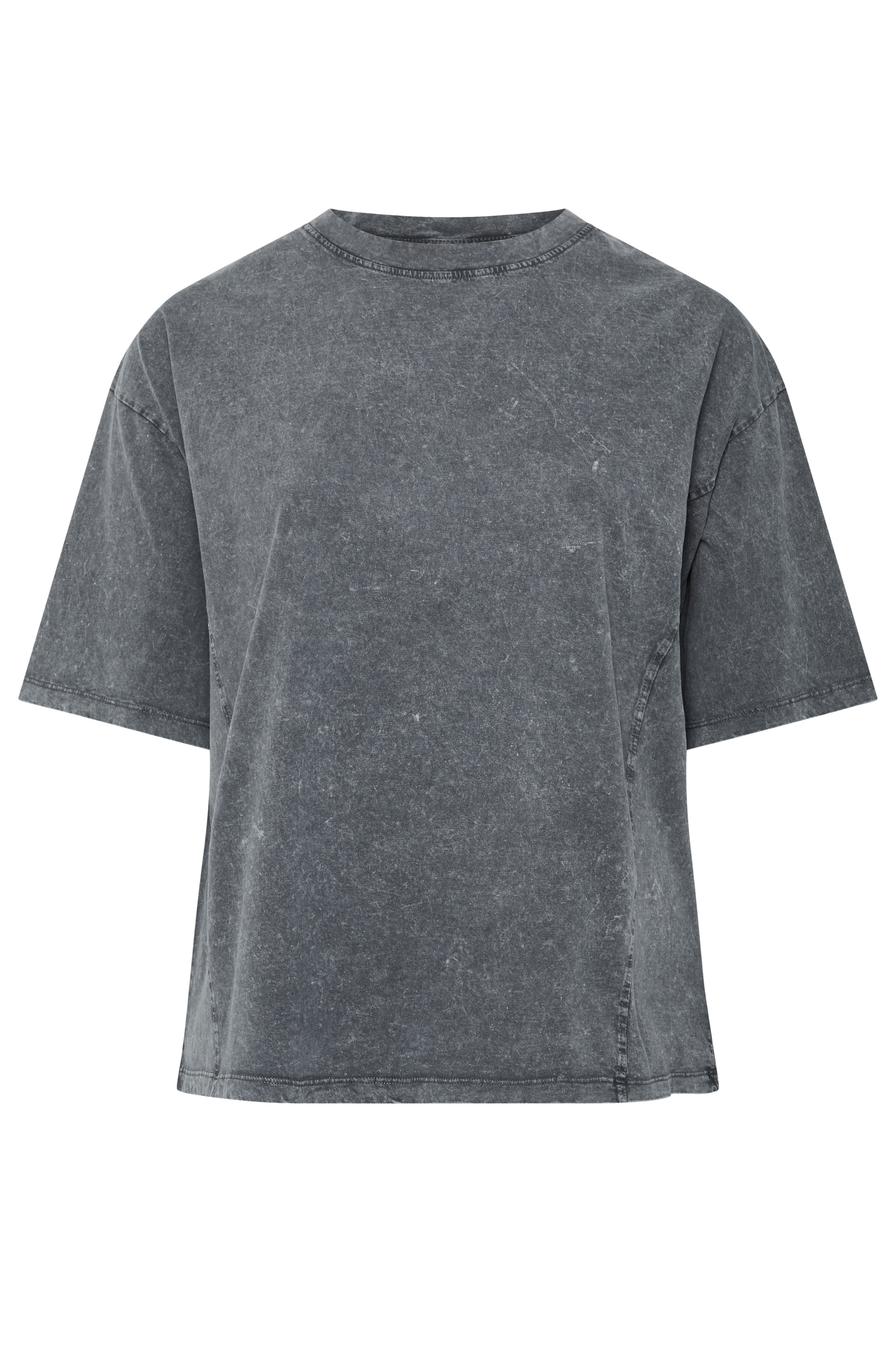 LIMITED COLLECTION Plus Size Grey Acid Wash Seam Detail Top | Yours Clothing 5