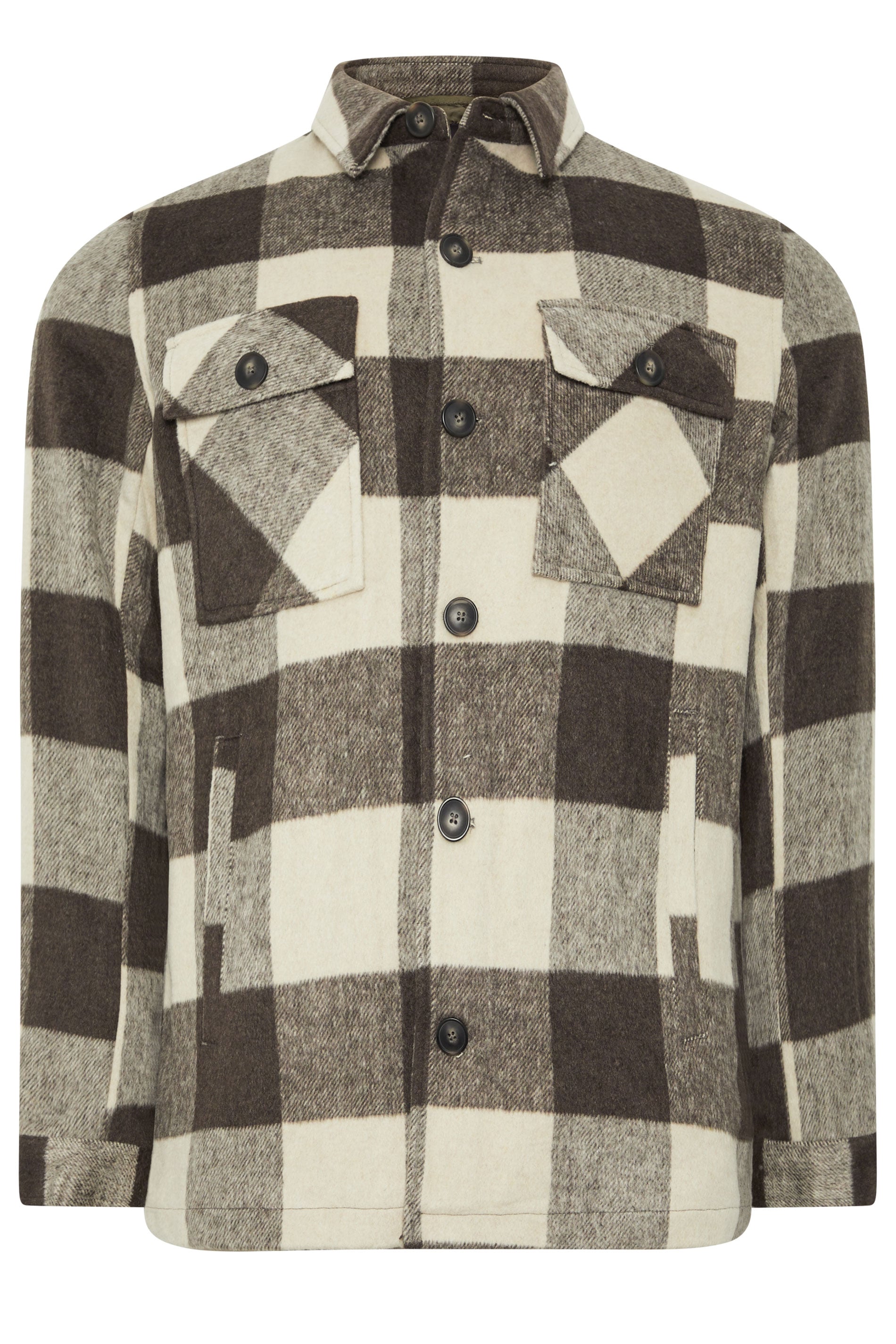 BadRhino Big & Tall Brown Checked Shacket | BadRhino 1