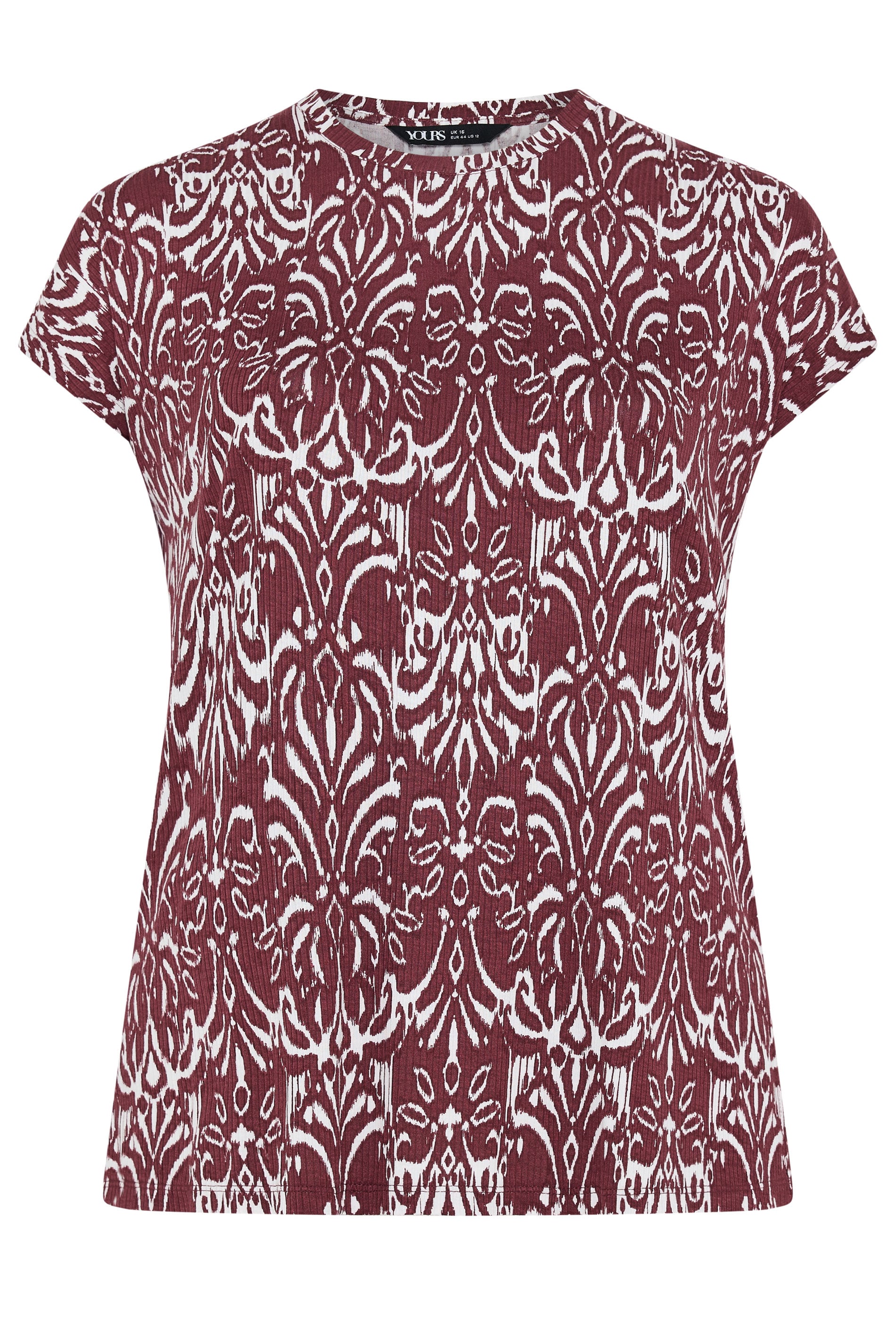 YOURS Plus Size Red Ikat T-Shirt | Yours Clothing 6