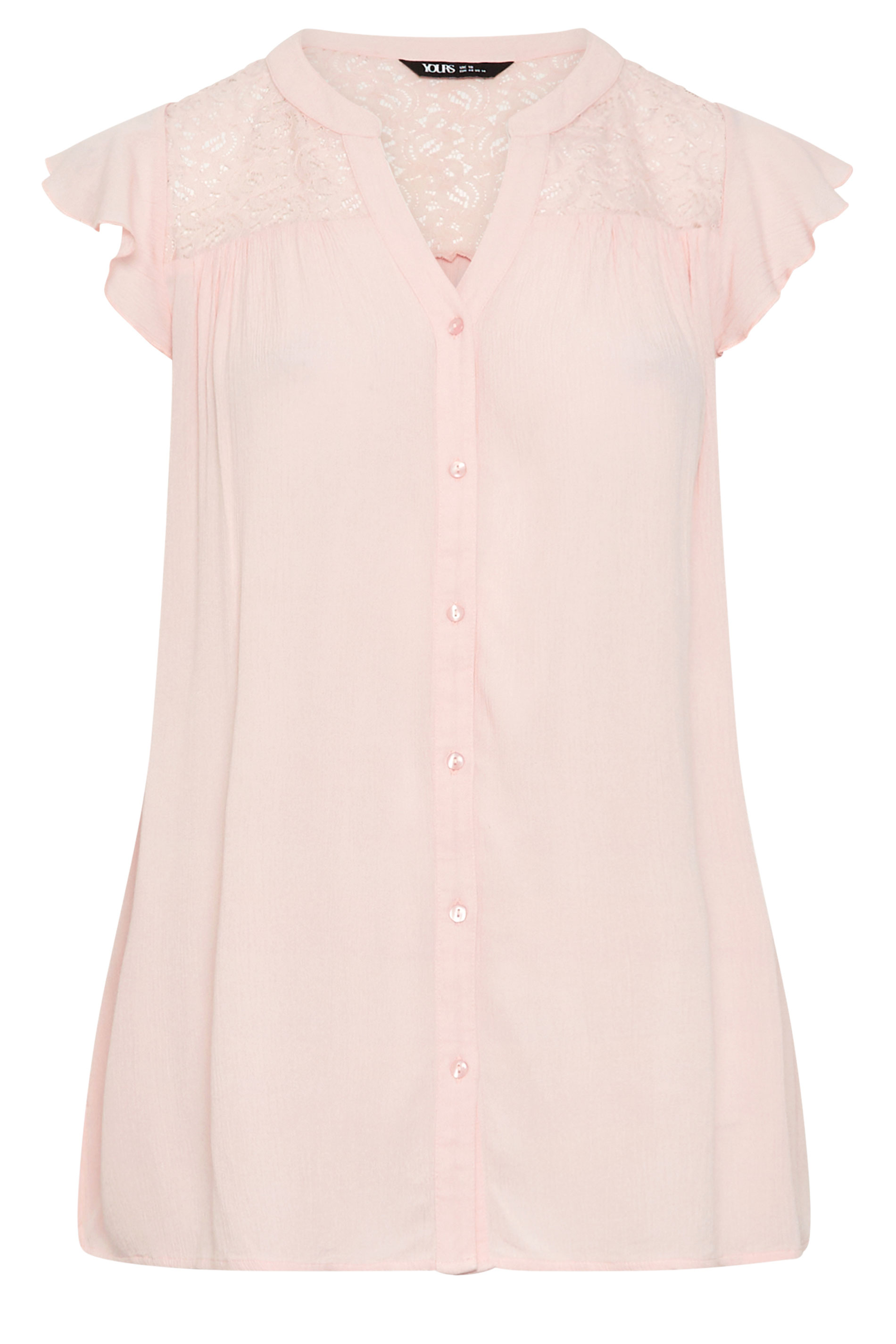 YOURS Plus Size Pink Lace Detail Blouse | Yours Clothing 5
