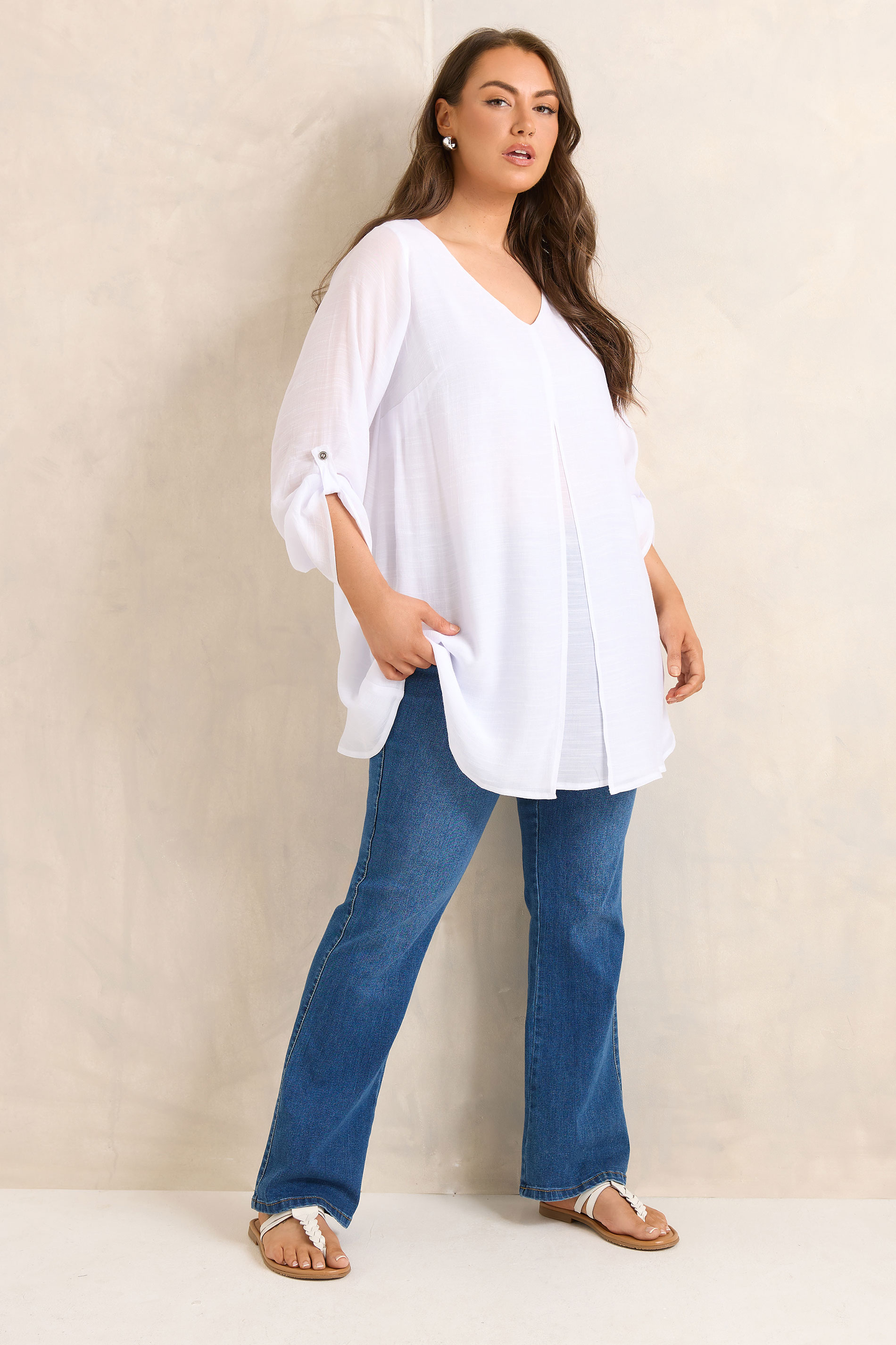 EVANS Plus Size White Double Layer Blouse | Evans 1