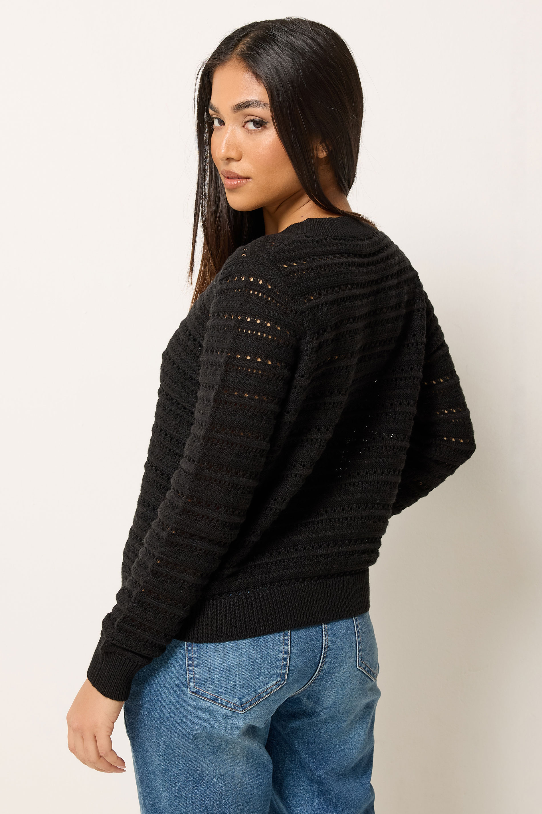 M&Co Petite Black Crochet Cardigan | M&Co 2