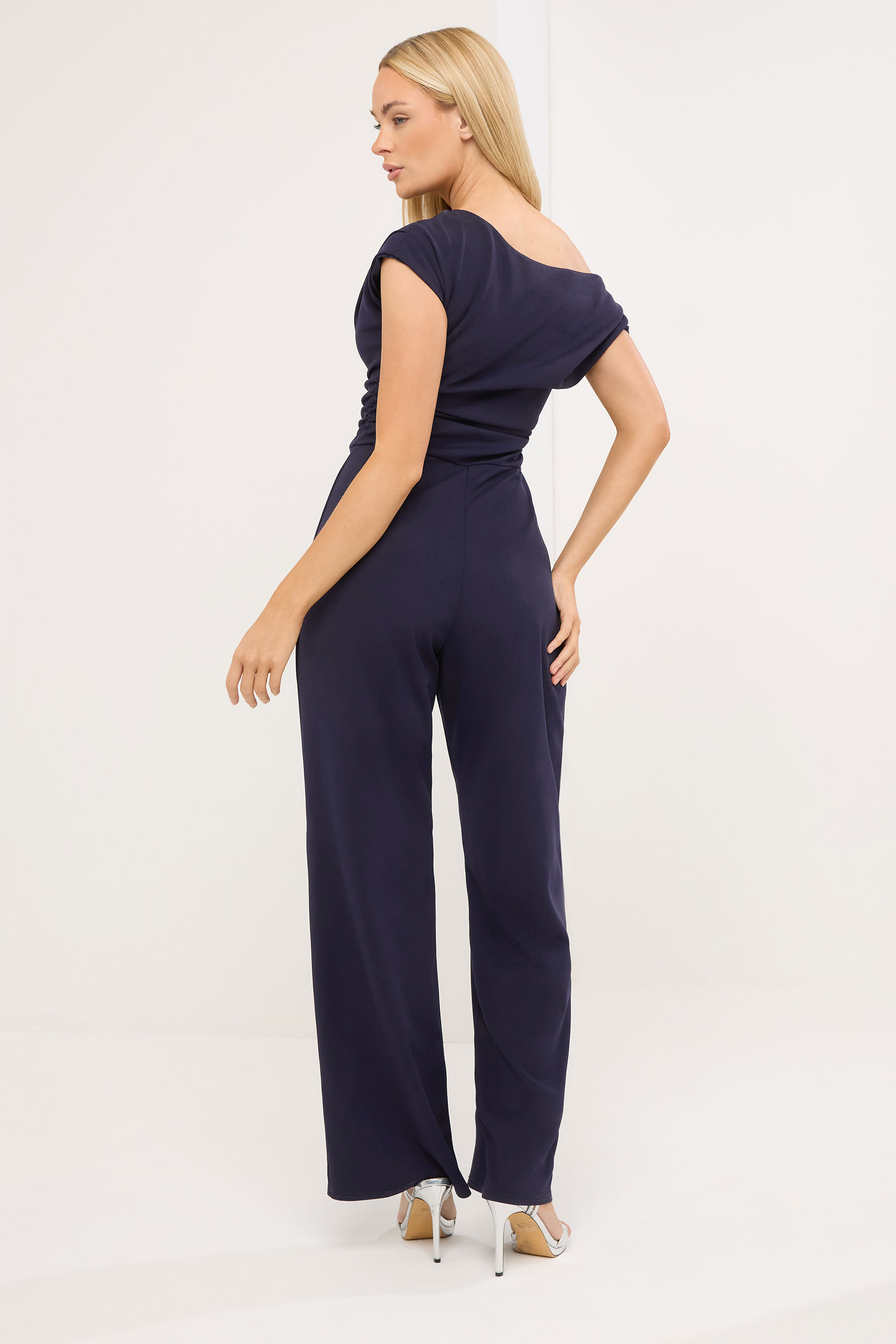 STAR Navy Blue Wide Leg Draped Jumpsuit | StarBYJM 2