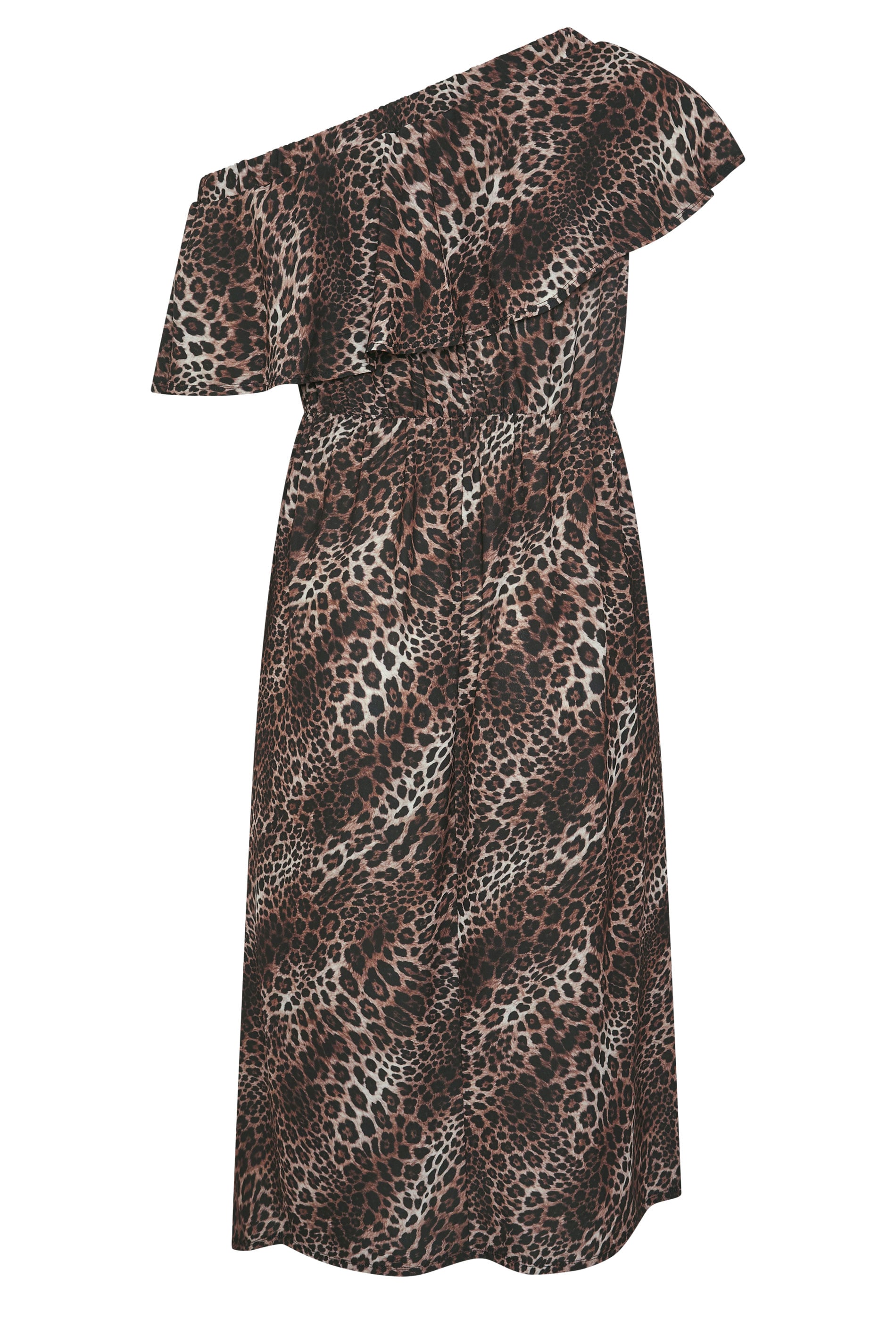 LIMITED COLLECTION Plus Size Brown Leopard Frill Dress | Yours Clothing 6