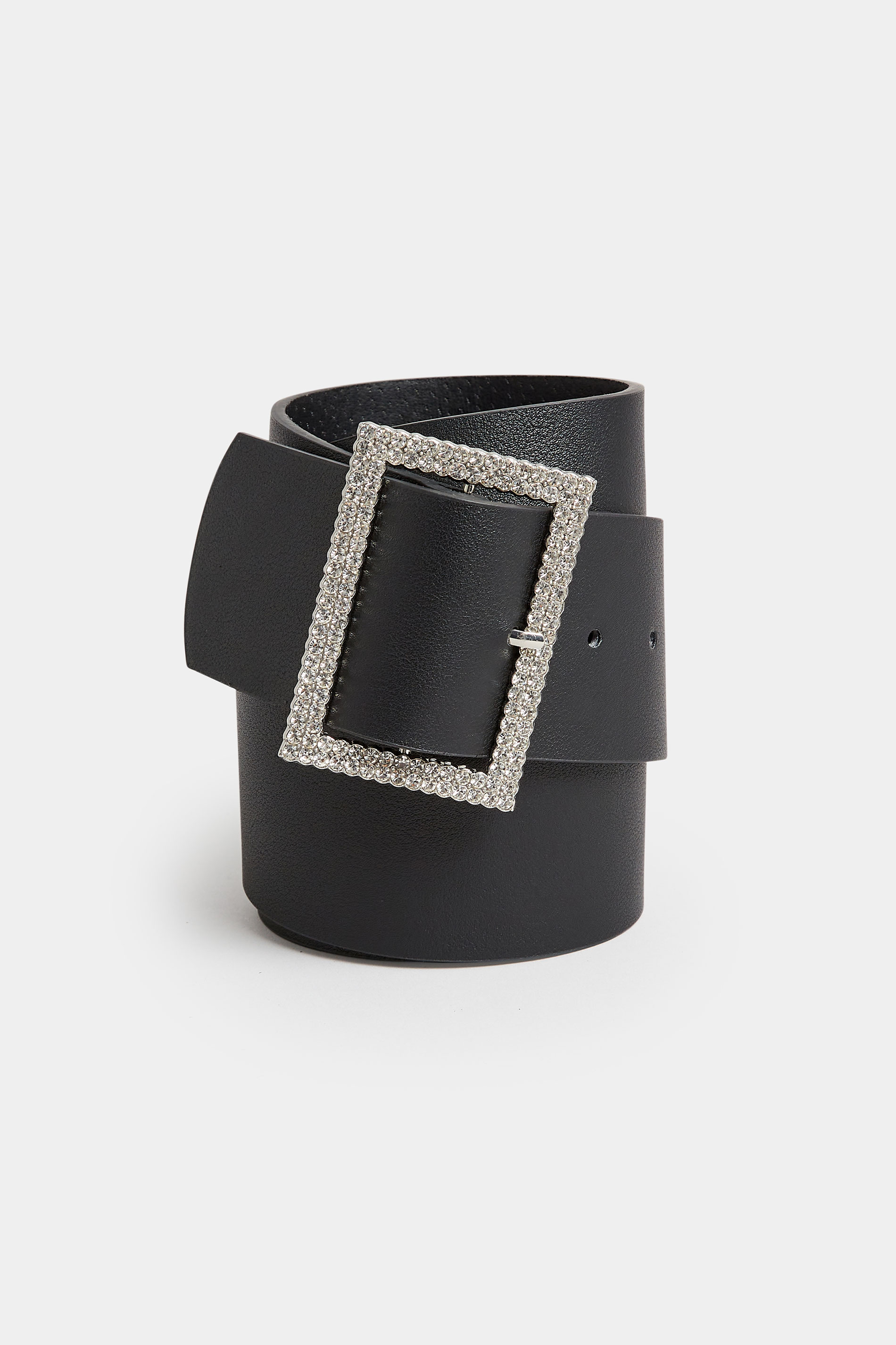 Black Diamante Buckle Wide Belt | Yours Clothing 2