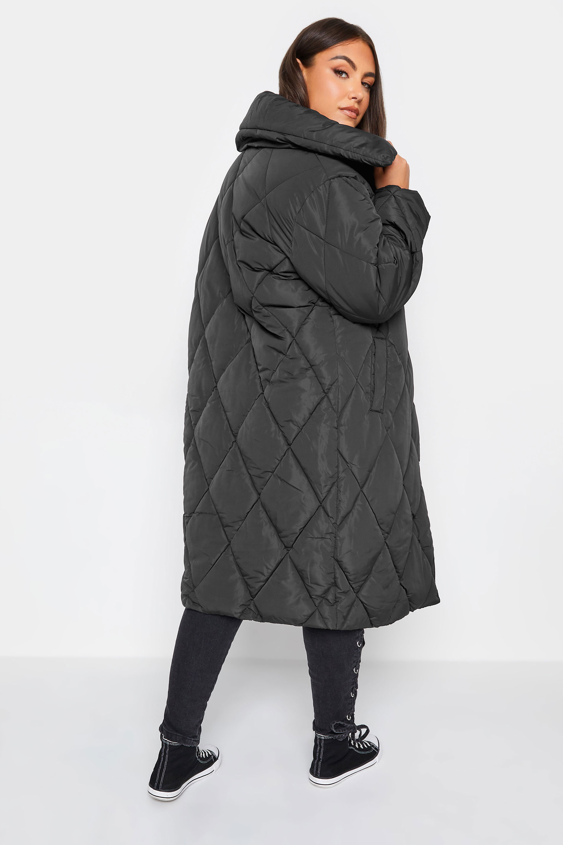 YOURS Plus Size Black Quilted Puffer Coat | Yours Clothing 3