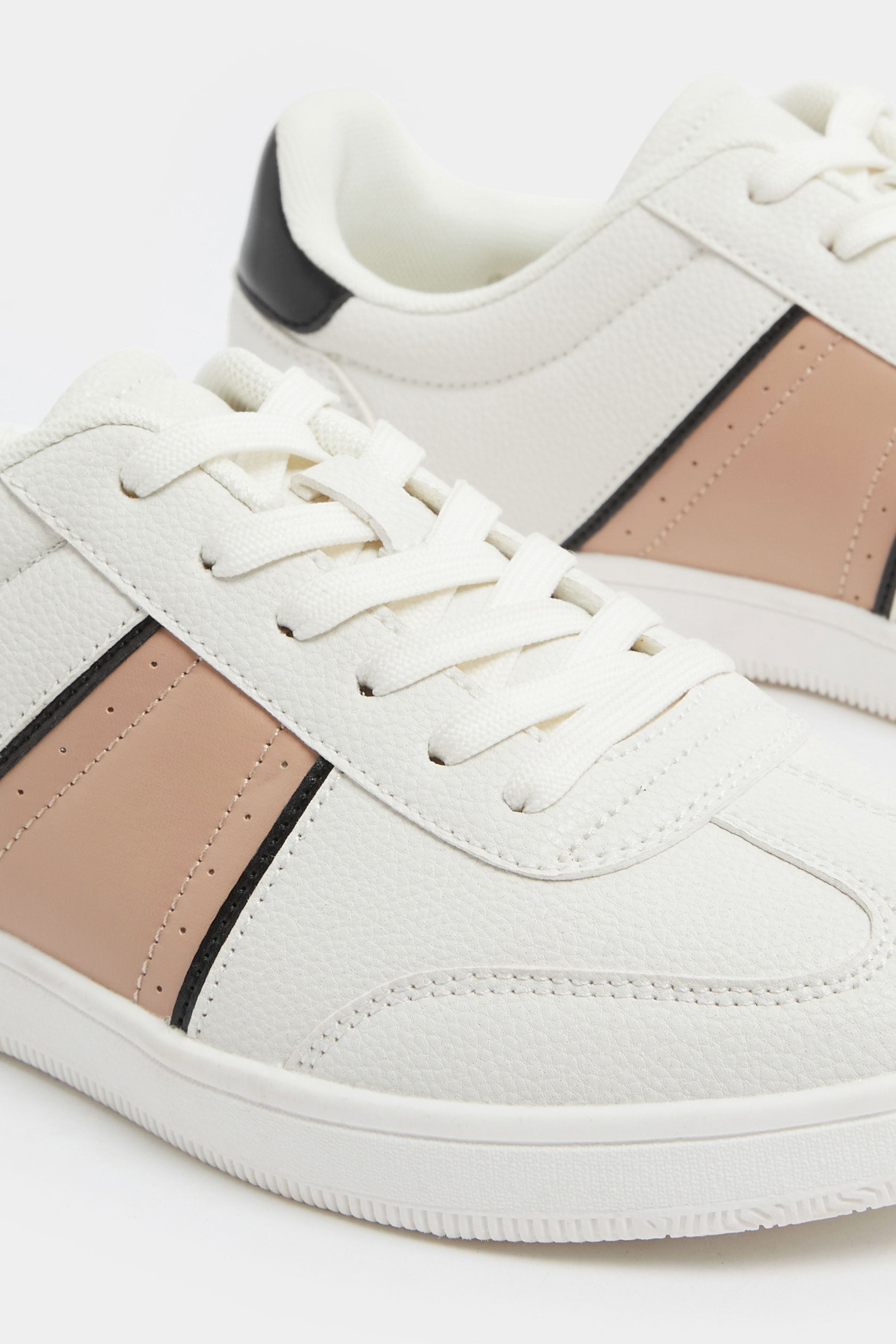 White Panelled Trainers In Extra Wide EEE Fit | Yours Clothing 5