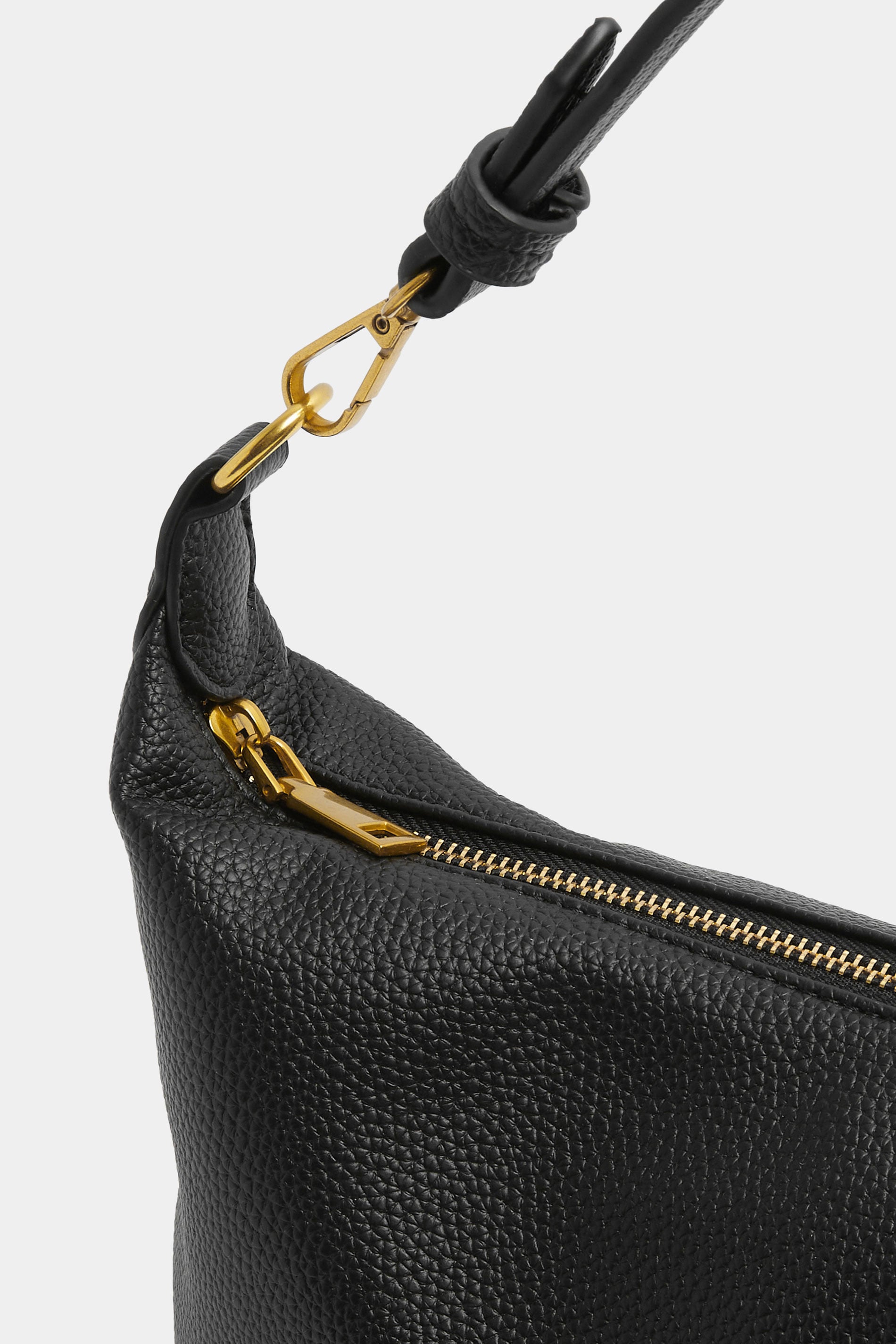 Black Button Strap Tote Bag | Yours Clothing 2