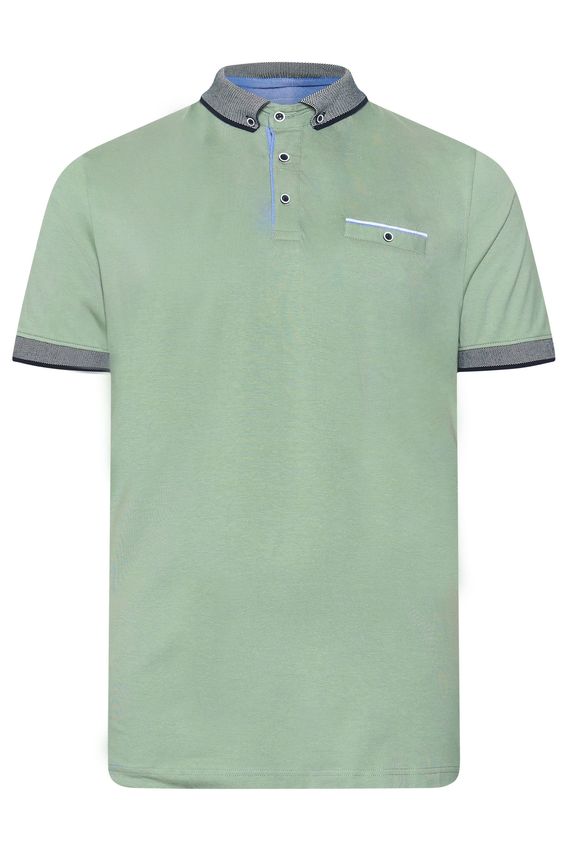 BadRhino Big & Tall Green Chambray Pocket Polo Shirt | BadRhino 6