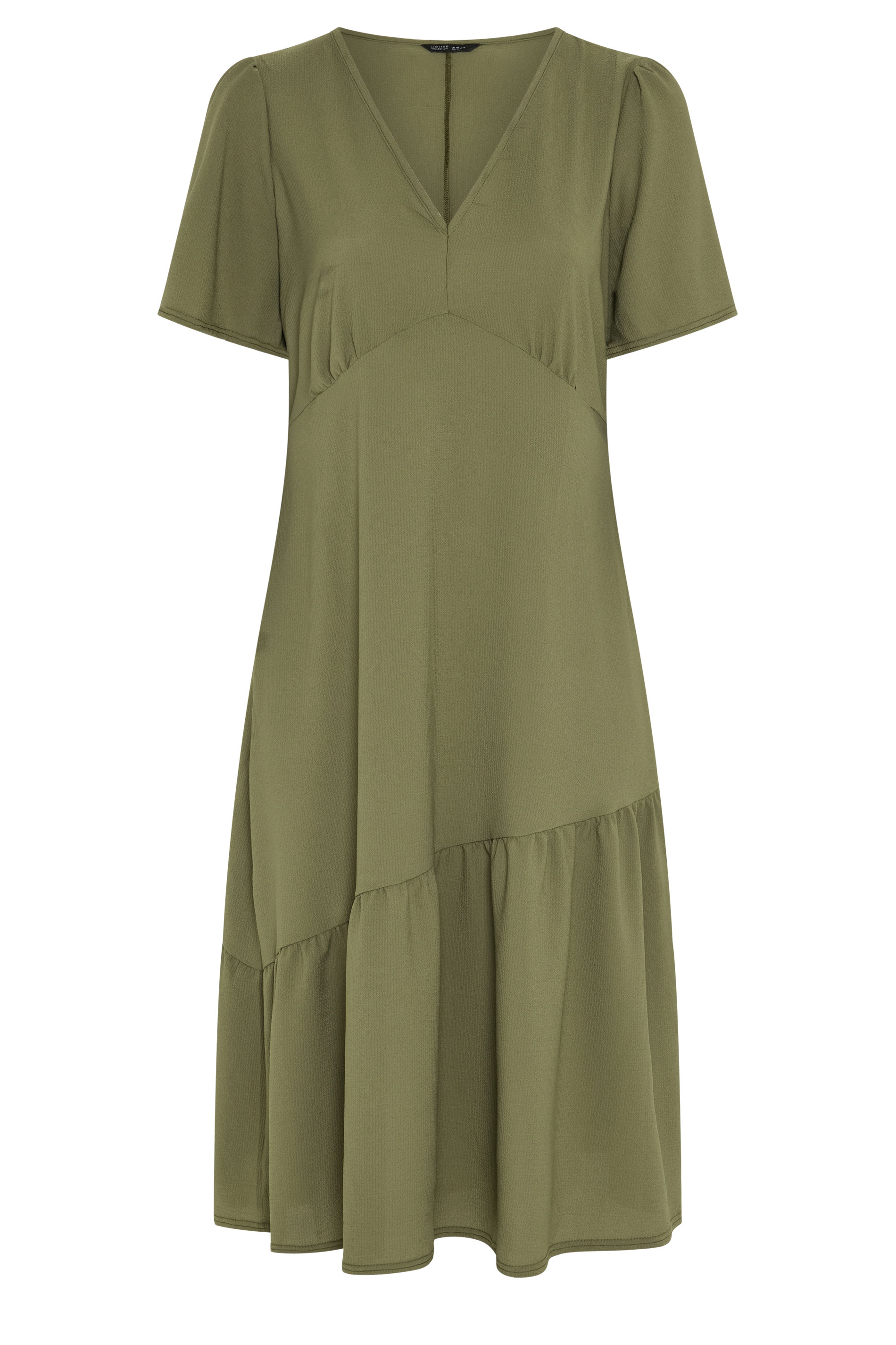 LIMITED COLLECTION Plus Size Khaki Green Deep V-Neck Maxi Dress | Yours Clothing 5