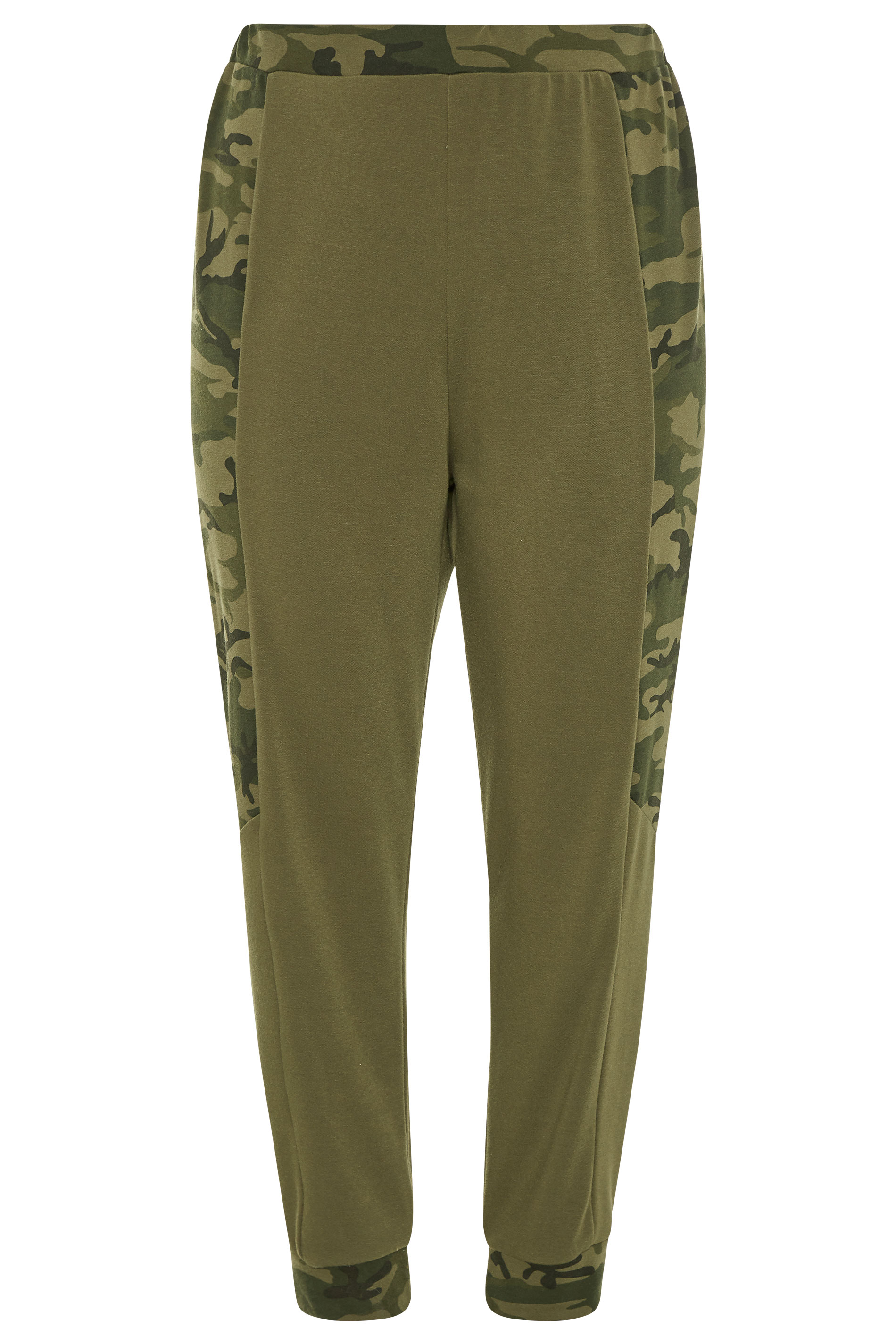 LIMITED COLLECTION Khaki Camo Colour Block Lounge Joggers | Yours Clothing