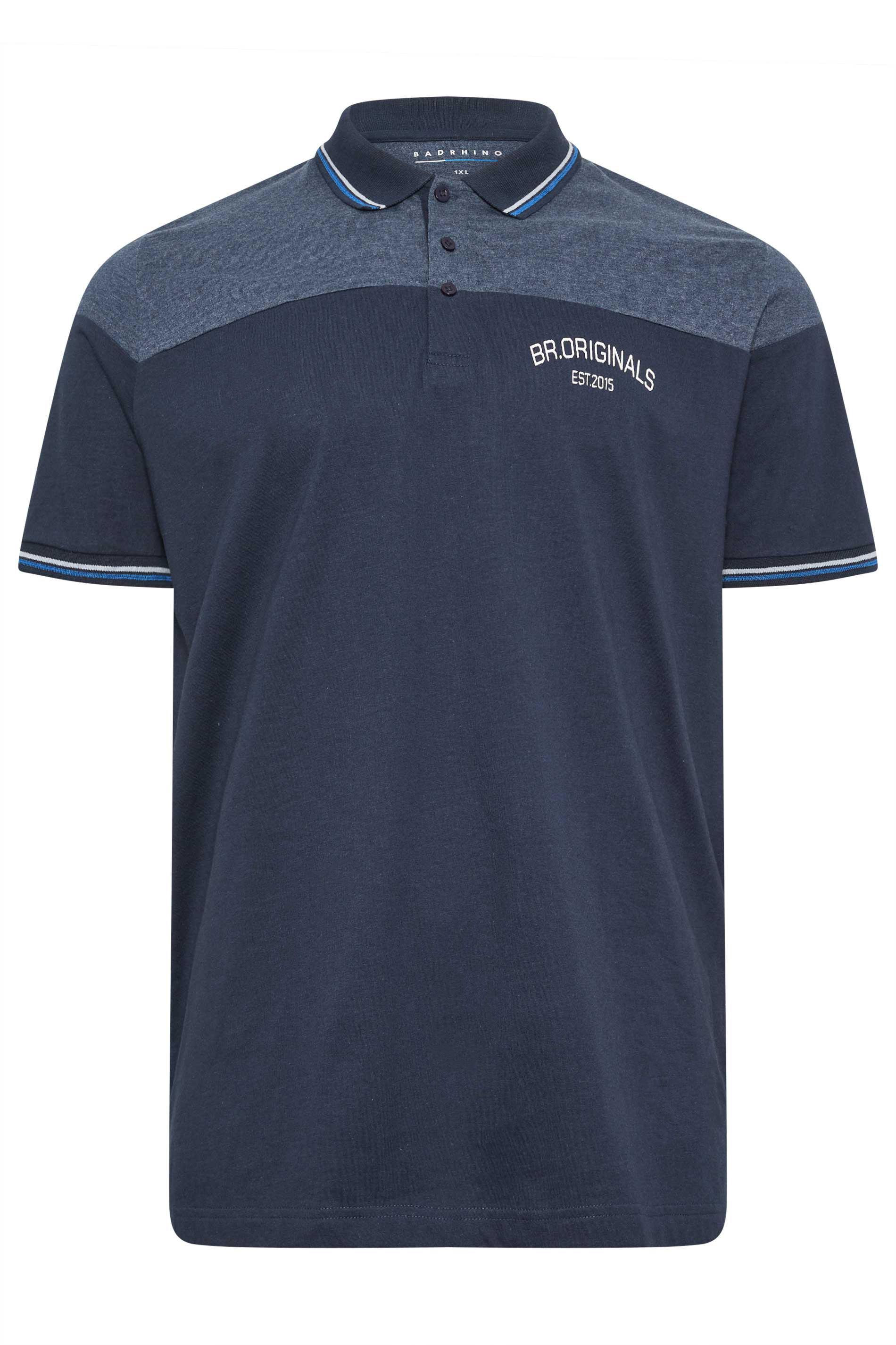BadRhino Navy Blue 'Originals' Cut & Sew Polo Shirt | BadRhino 2