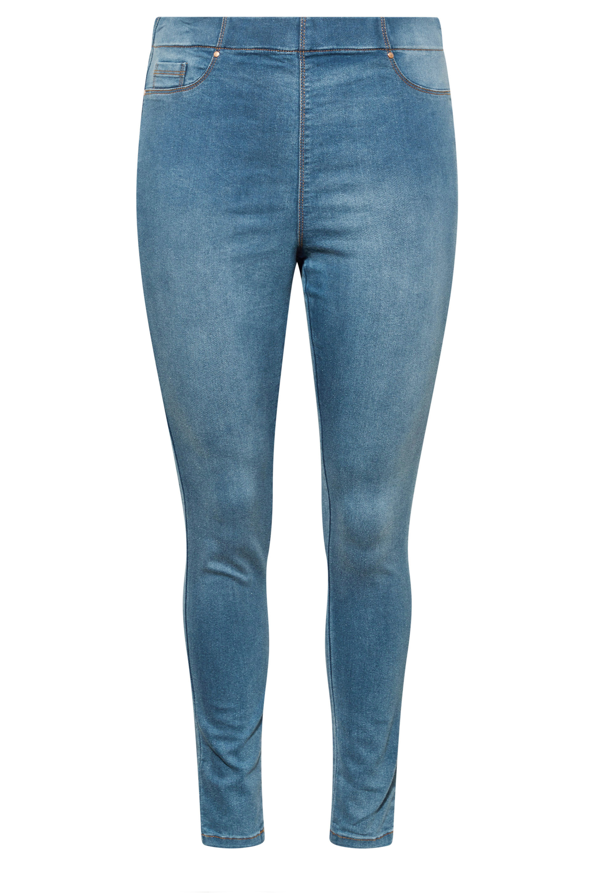 YOURS FOR GOOD Mid Blue Pull On Bum Shaper LOLA Jeggings