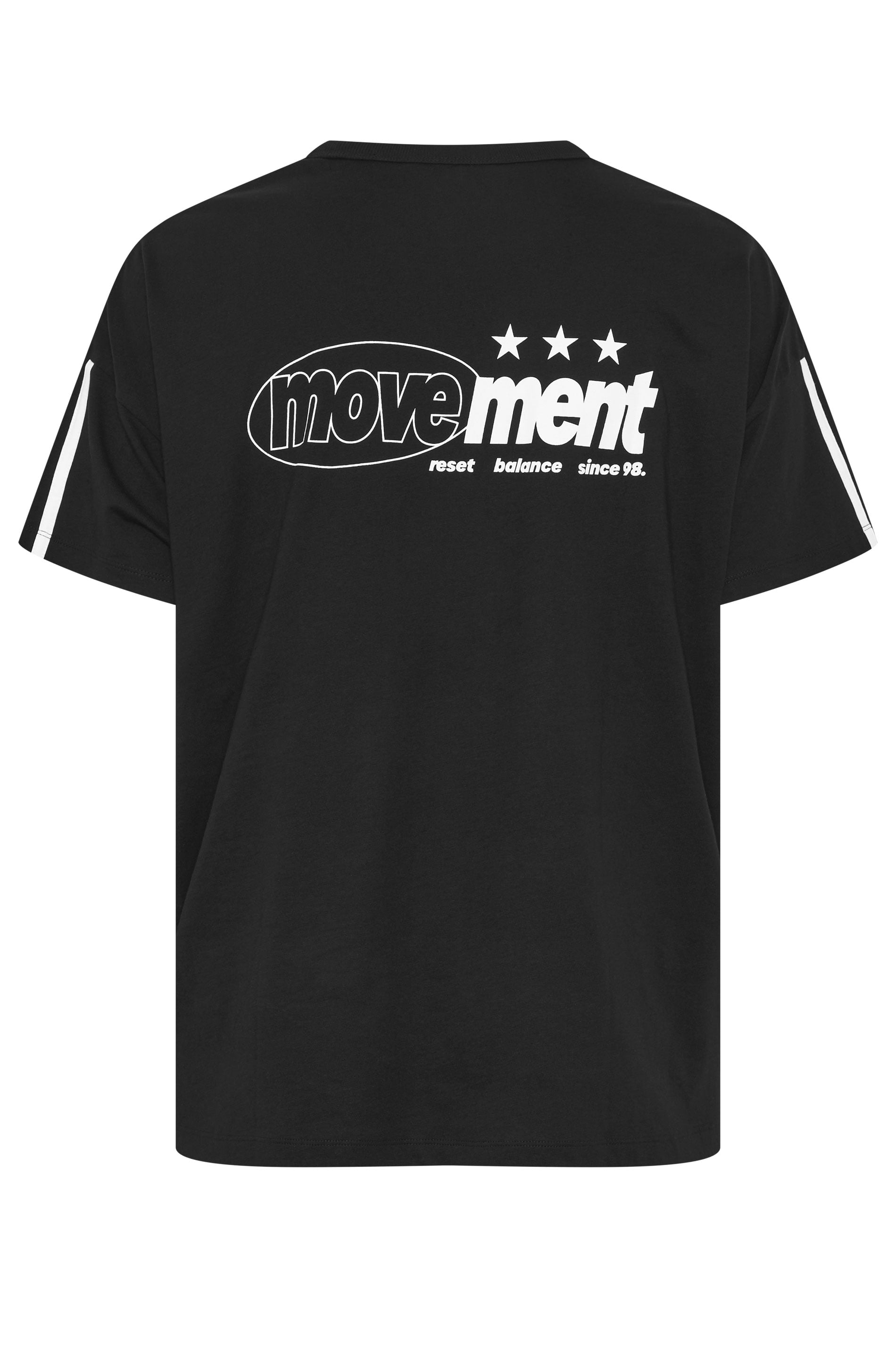 YOURS ACTIVE Plus Size Black 'Movement' T-Shirt | Yours Clothing 8